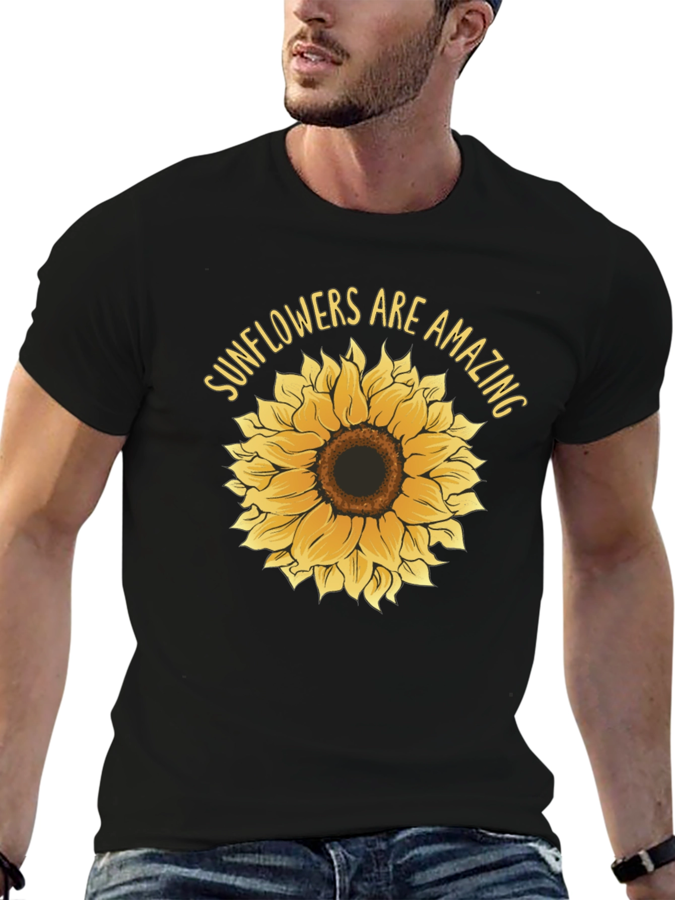 Sunflower Are Amazing Black T-Shirt