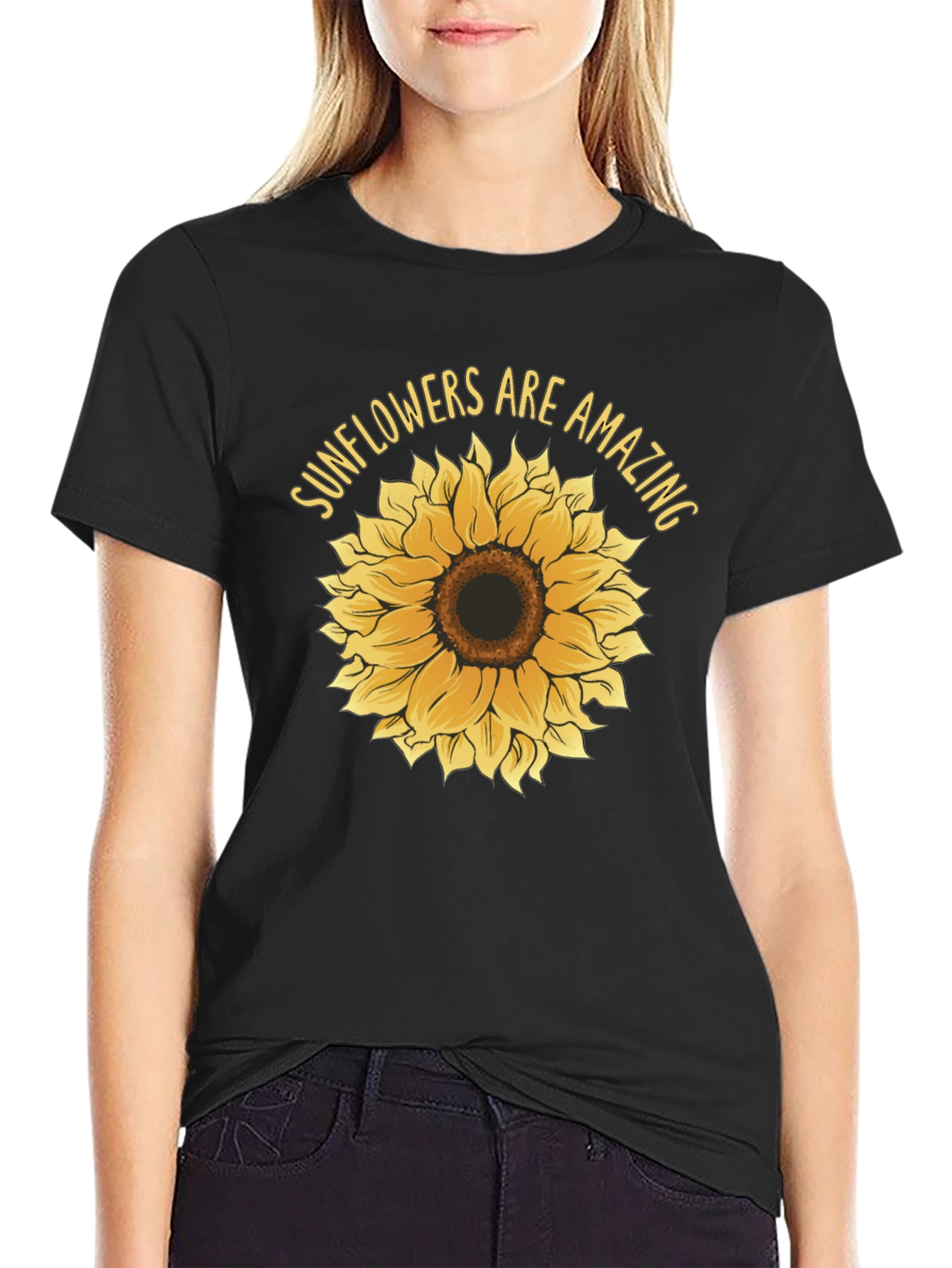 Sunflower Are Amazing Black T-Shirt