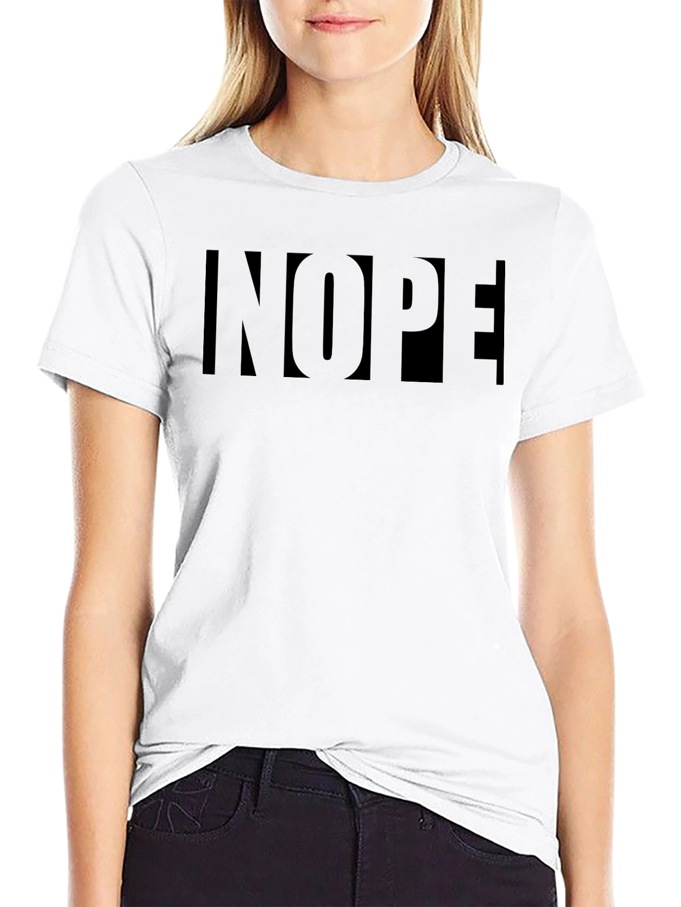 Nope Graphic Tee - Mens Black Cotton T-Shirt