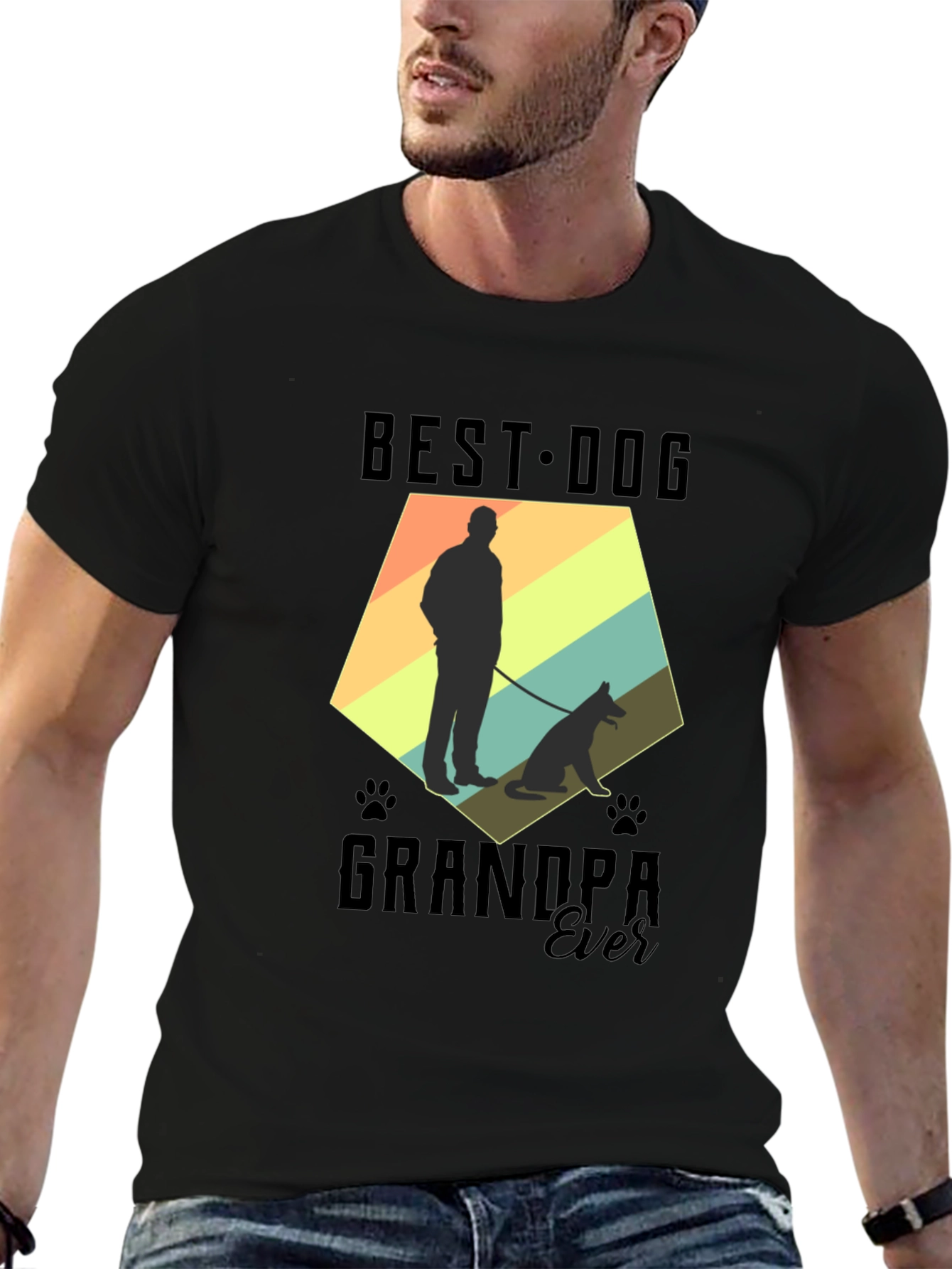 Best Dog Grandpa Ever Graphic T-Shirt