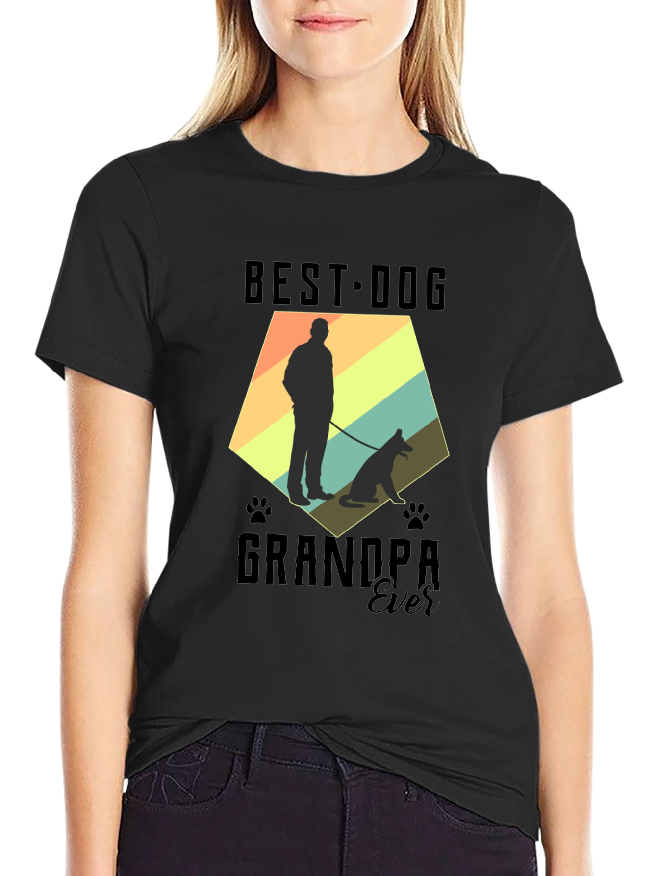 Best Dog Grandpa Ever Graphic T-Shirt