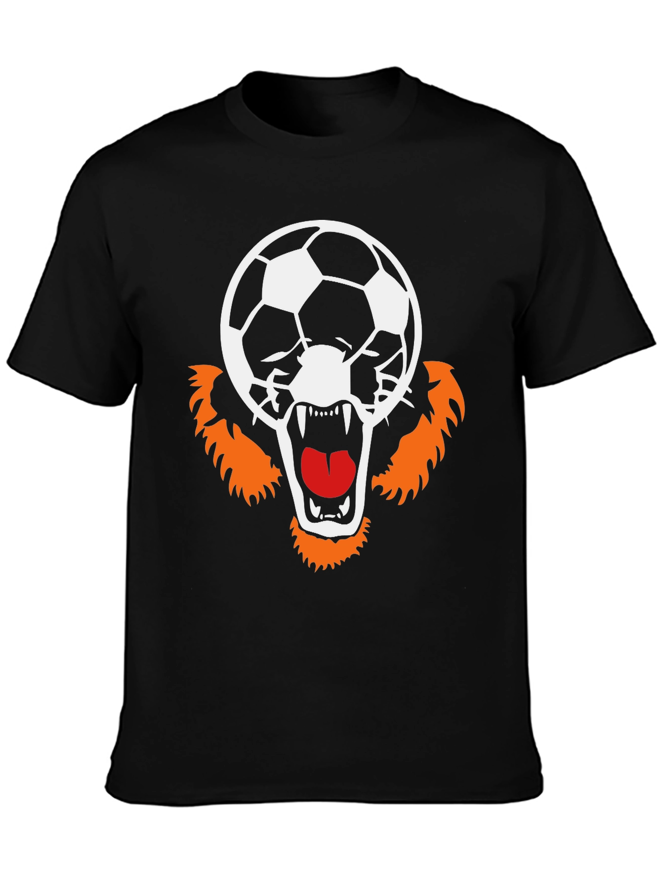 Soccer Tiger Graphic Black T-Shirt