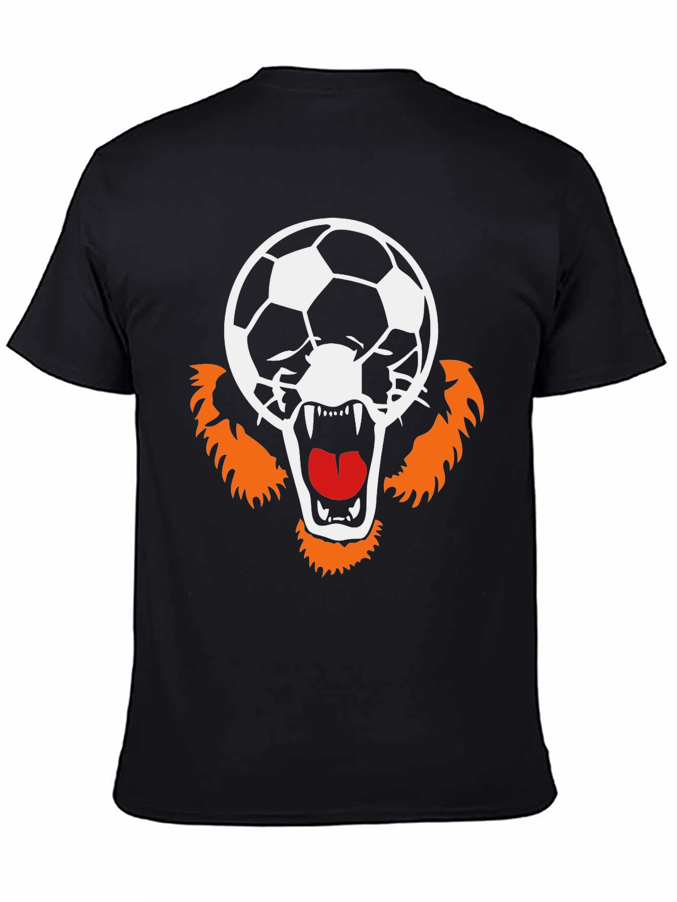 Soccer Tiger Graphic Black T-Shirt