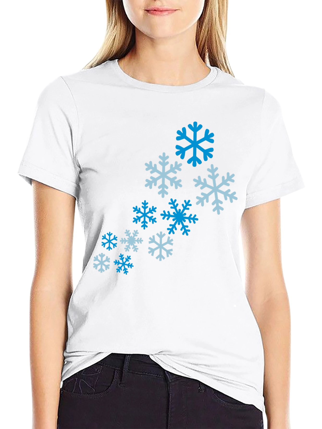 Snowflake Pattern T-Shirt - Winter Holiday Tee