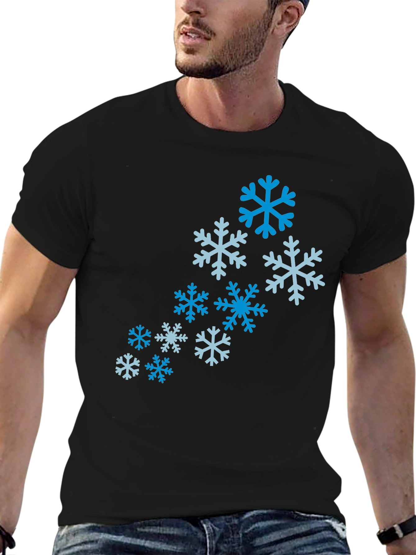 Snowflake Pattern T-Shirt - Winter Holiday Tee