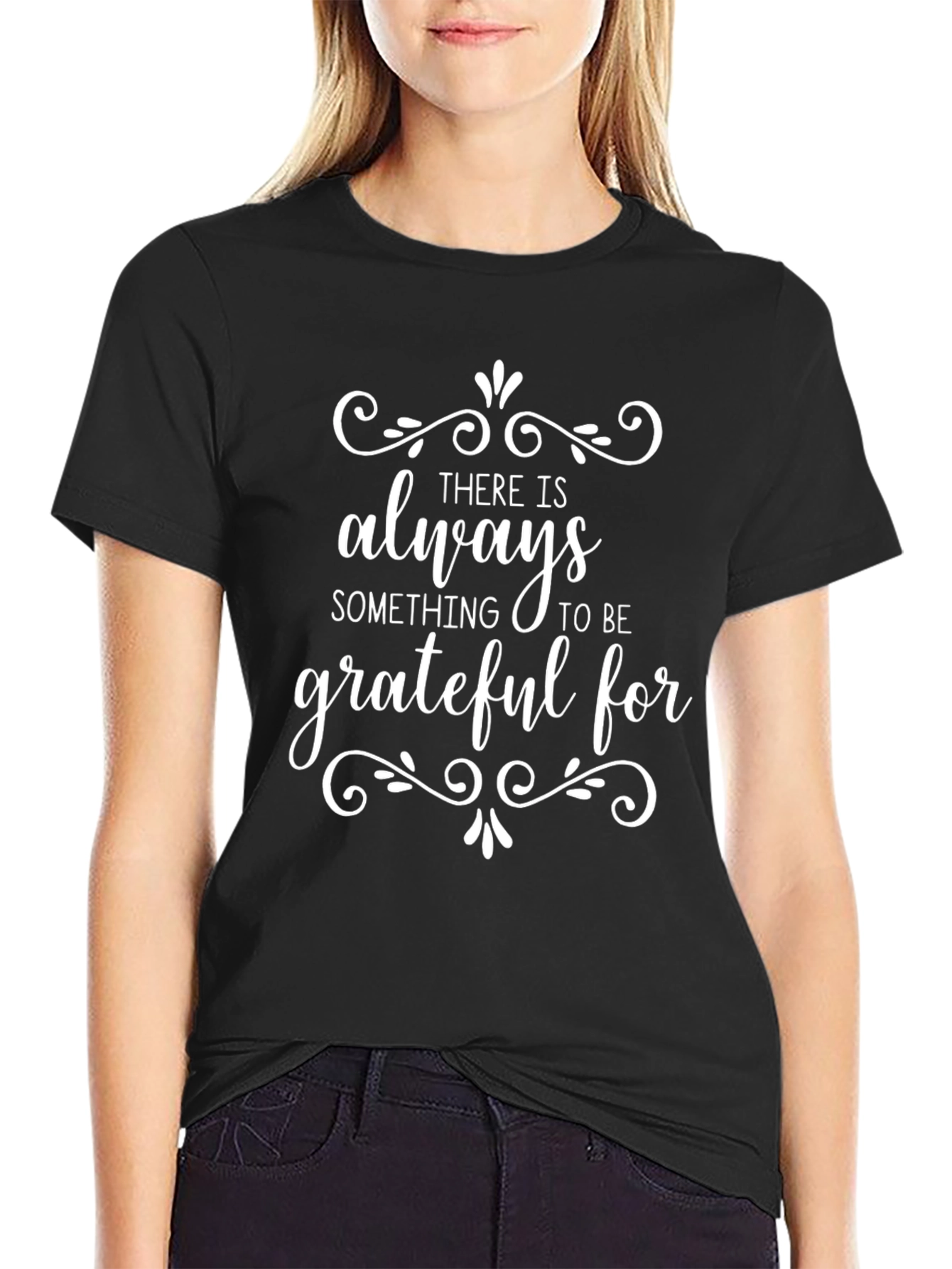 Grateful Graphic Tee - Black Cotton T-Shirt