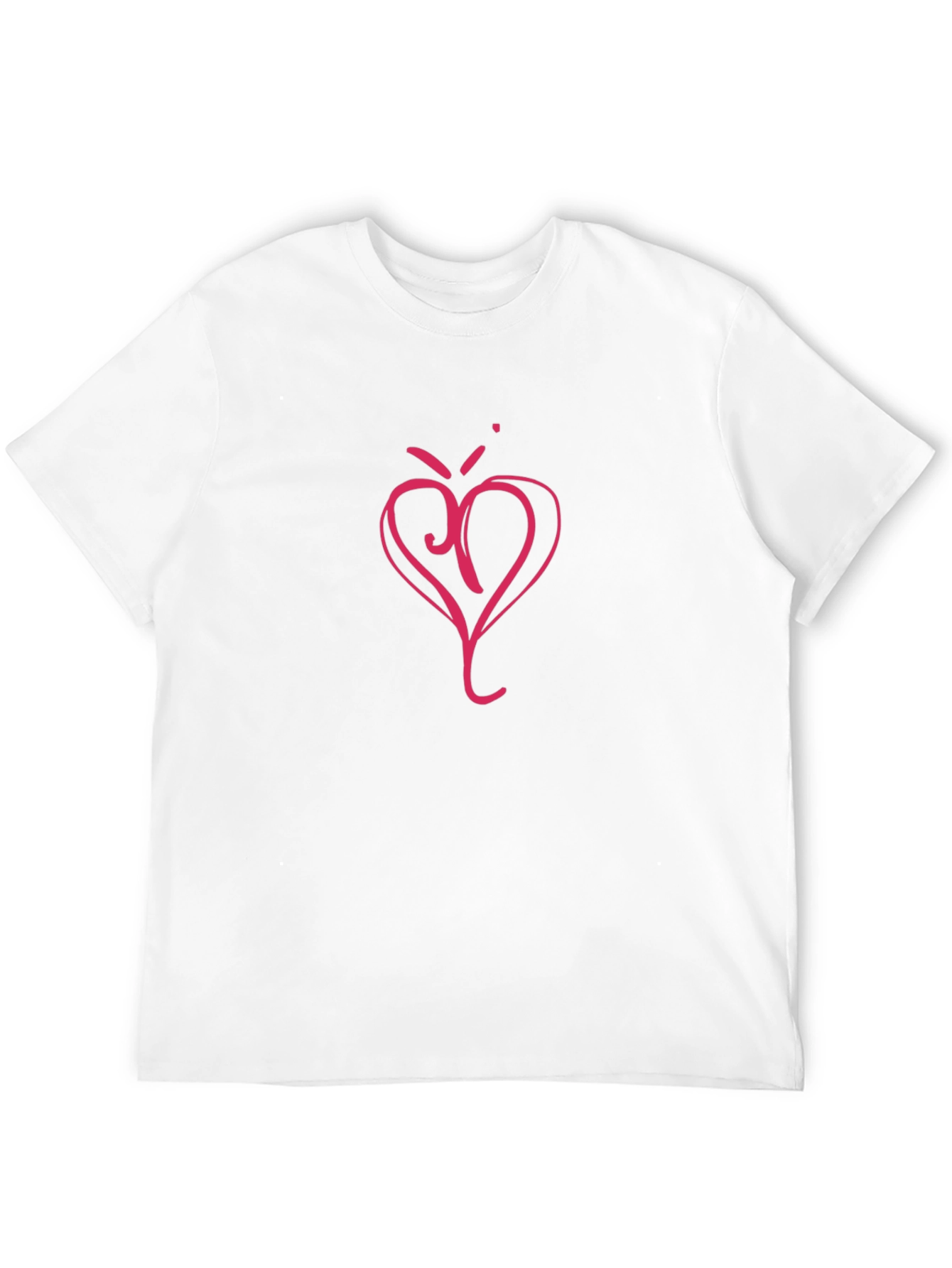 Black T-Shirt with Pink Heart Design