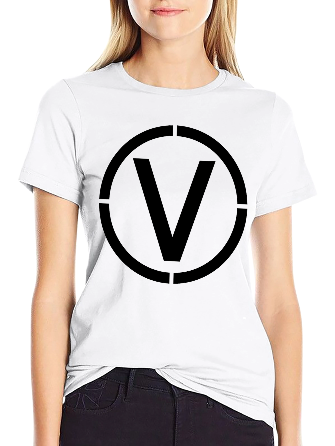 V Circle Graphic T-Shirt - Modern Style