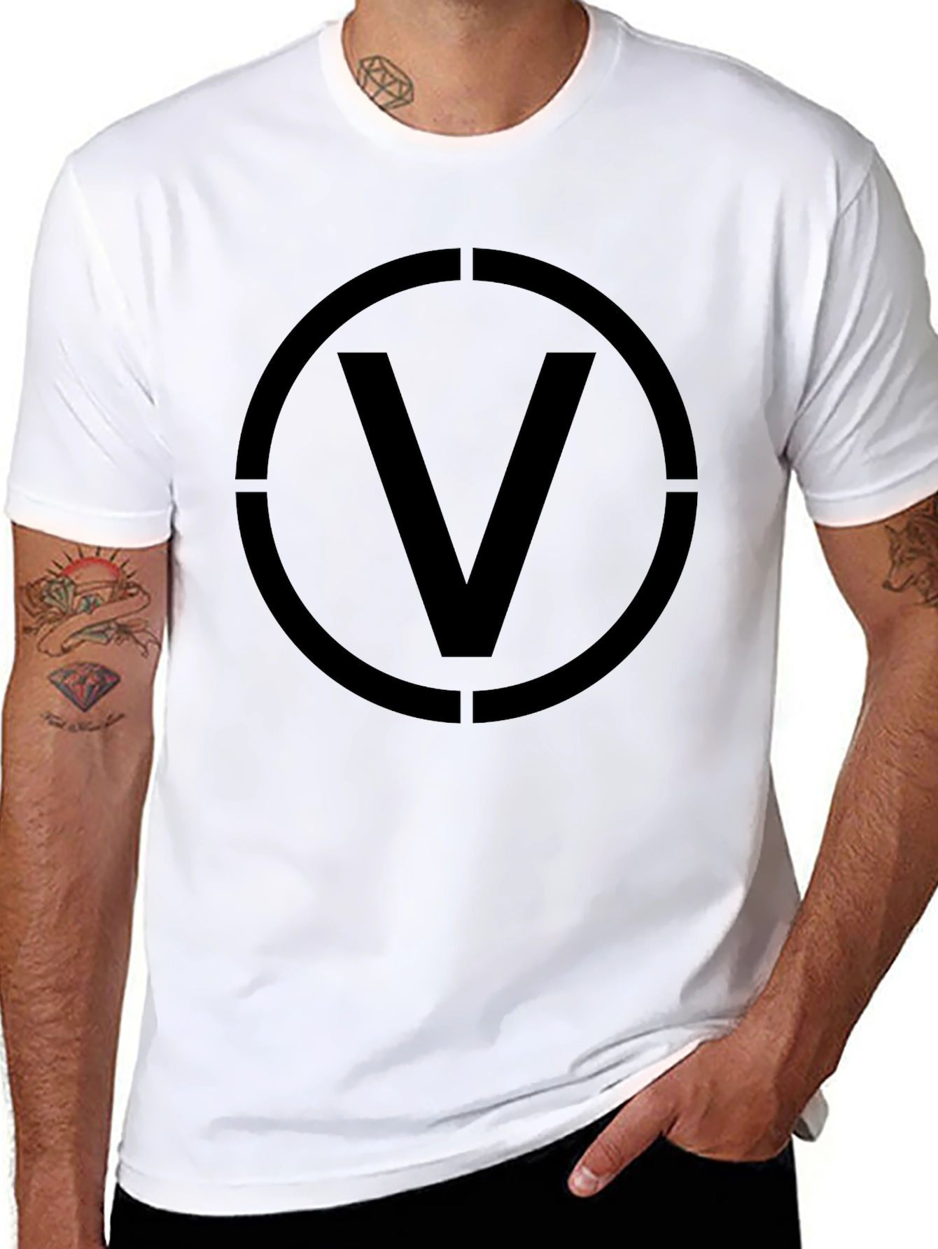 V Circle Graphic T-Shirt - Modern Style