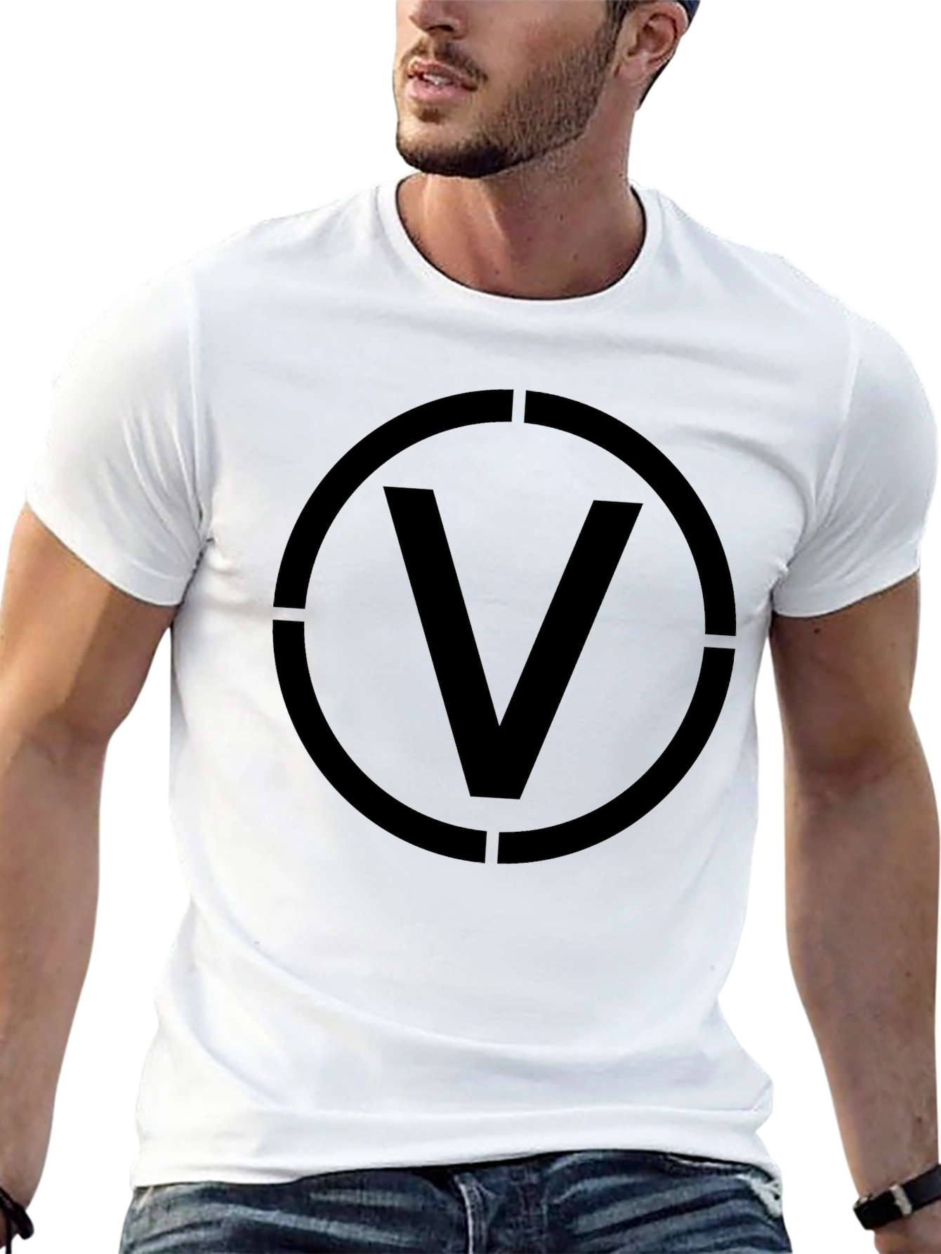V Circle Graphic T-Shirt - Modern Style