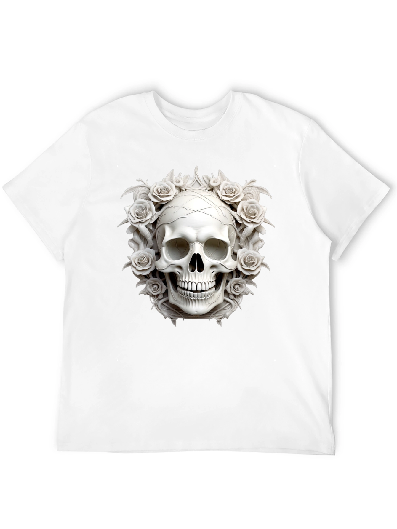 Skull & Roses Graphic Tee - Stylish Dark Fashion