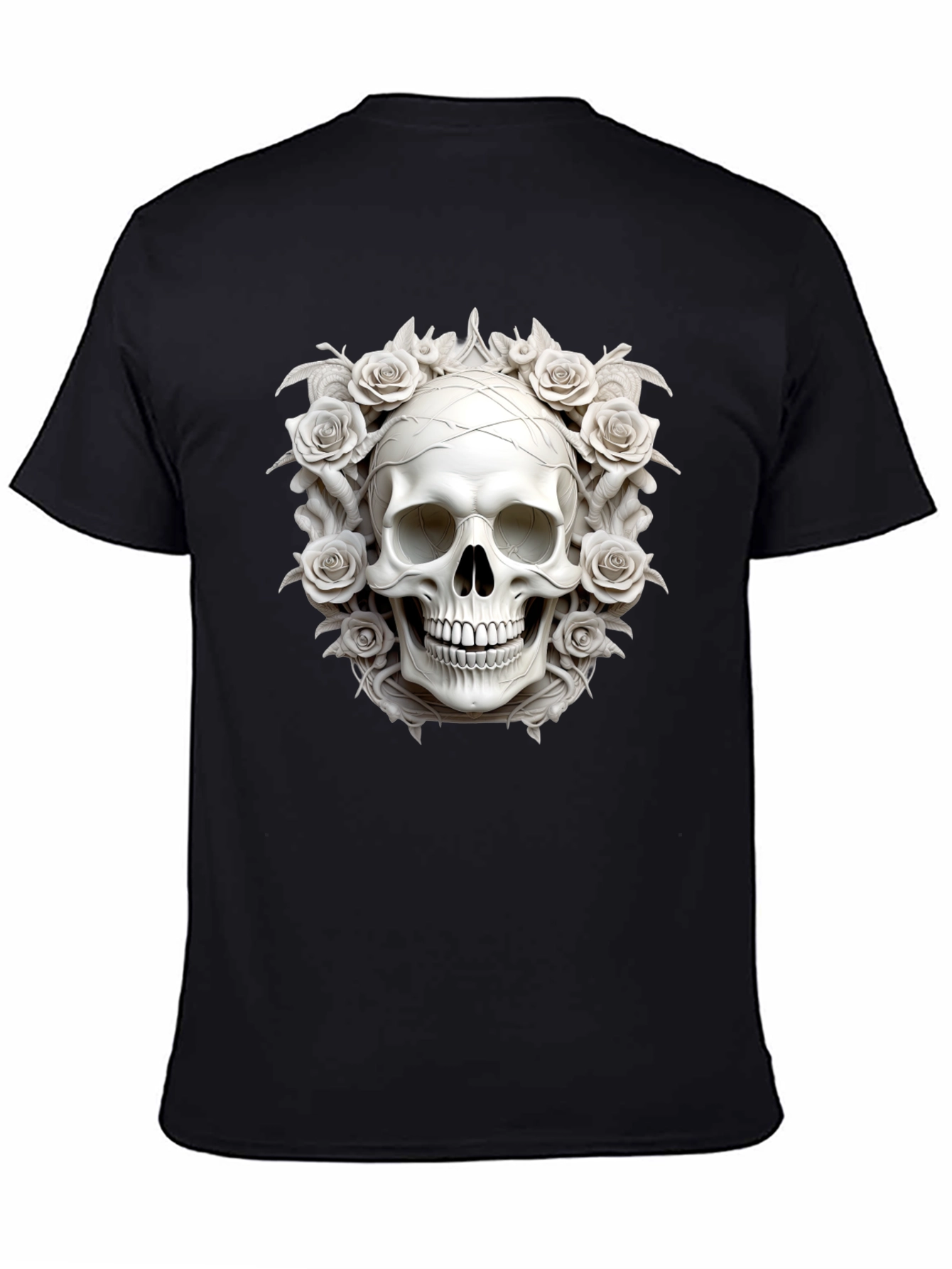 Skull & Roses Graphic Tee - Stylish Dark Fashion