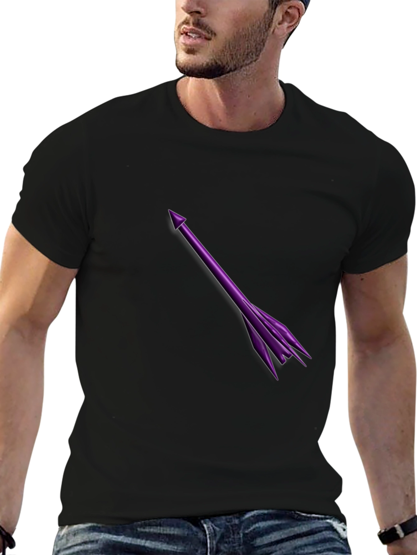 Purple Arrow Graphic T-Shirt - Stylish Casual Wear