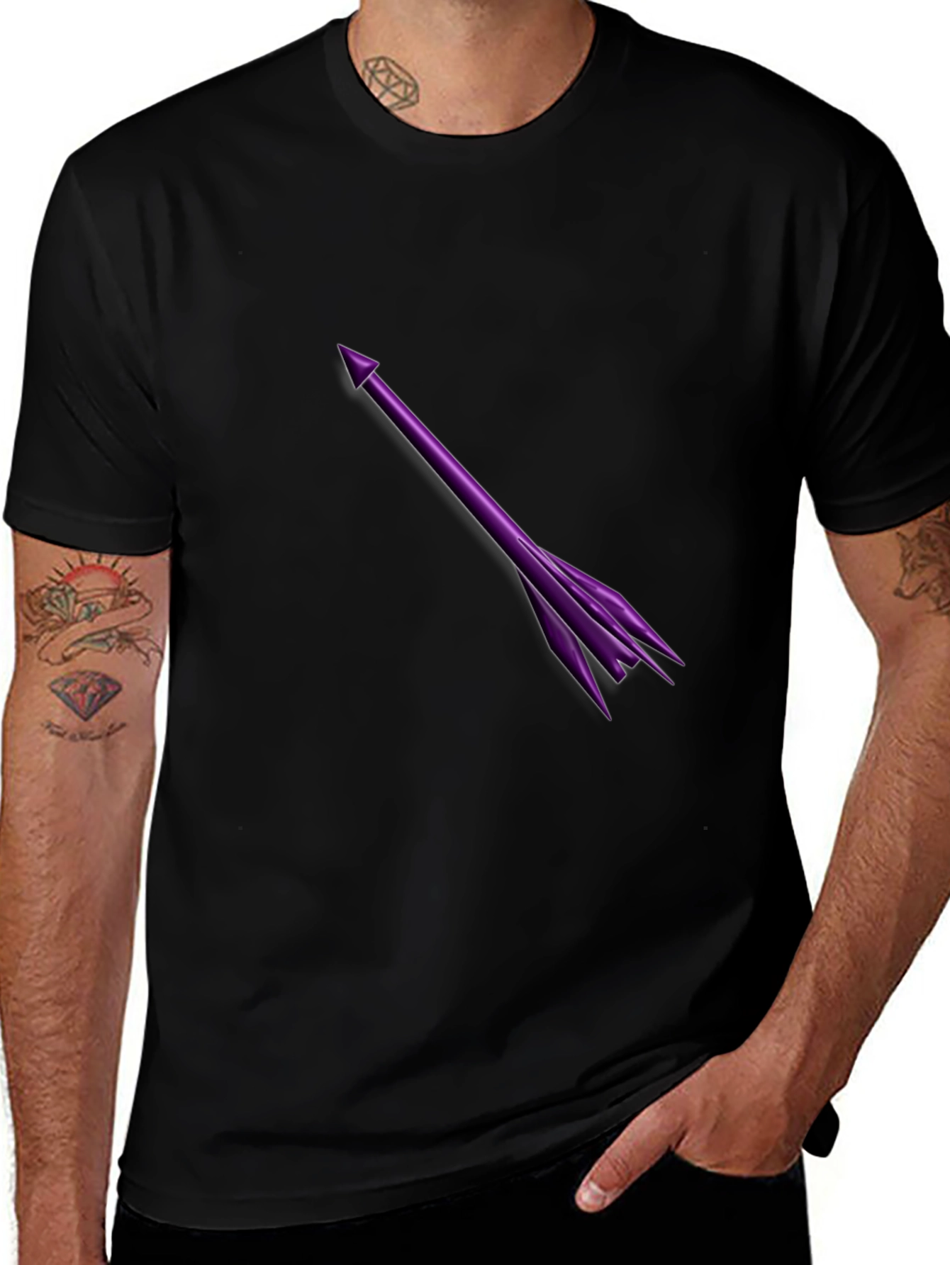 Purple Arrow Graphic T-Shirt - Stylish Casual Wear