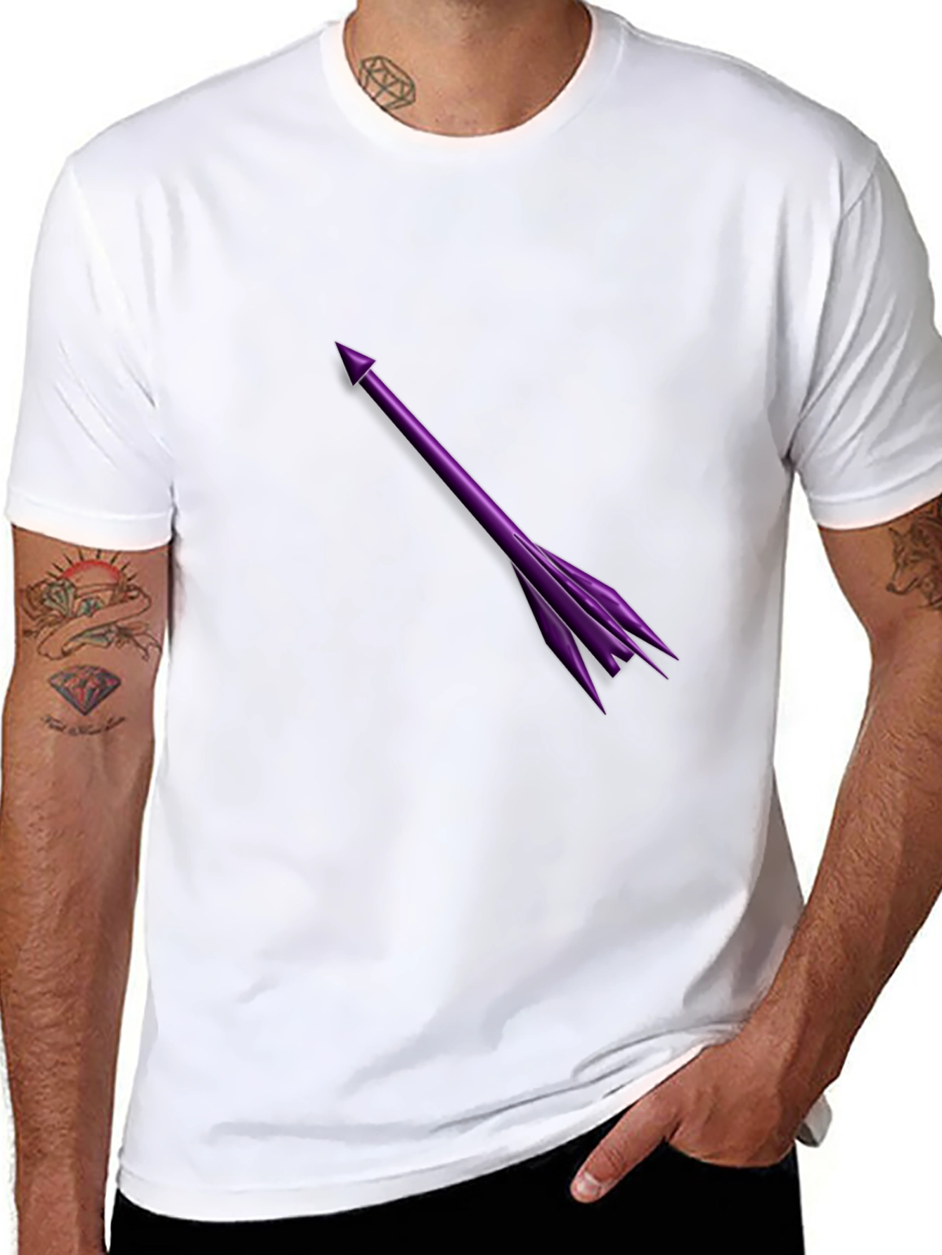 Purple Arrow Graphic T-Shirt - Stylish Casual Wear