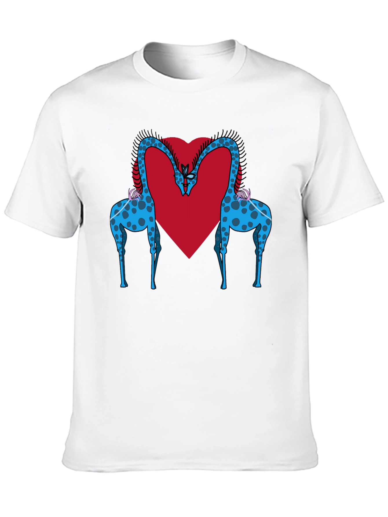 Giraffe Love Tee - Black Giraffe Heart T-Shirt