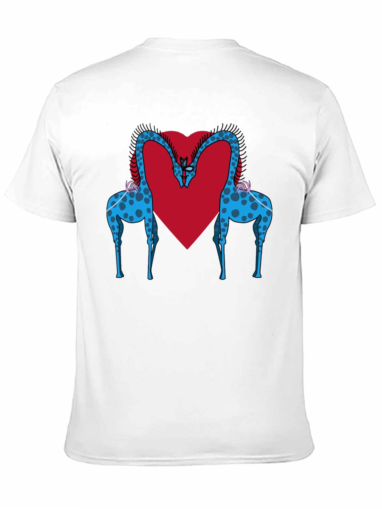 Giraffe Love Tee - Black Giraffe Heart T-Shirt