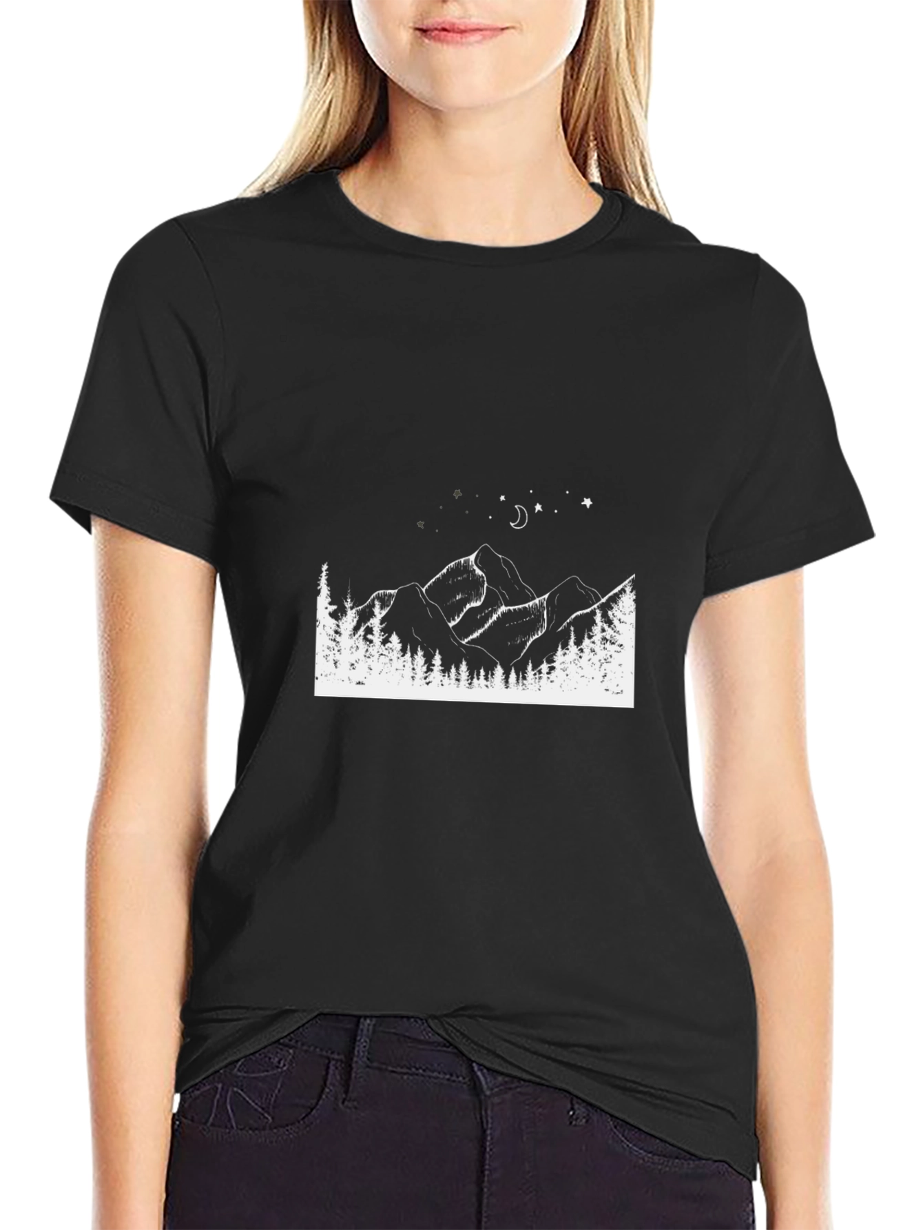 Mountainscape Graphic Tee - Black