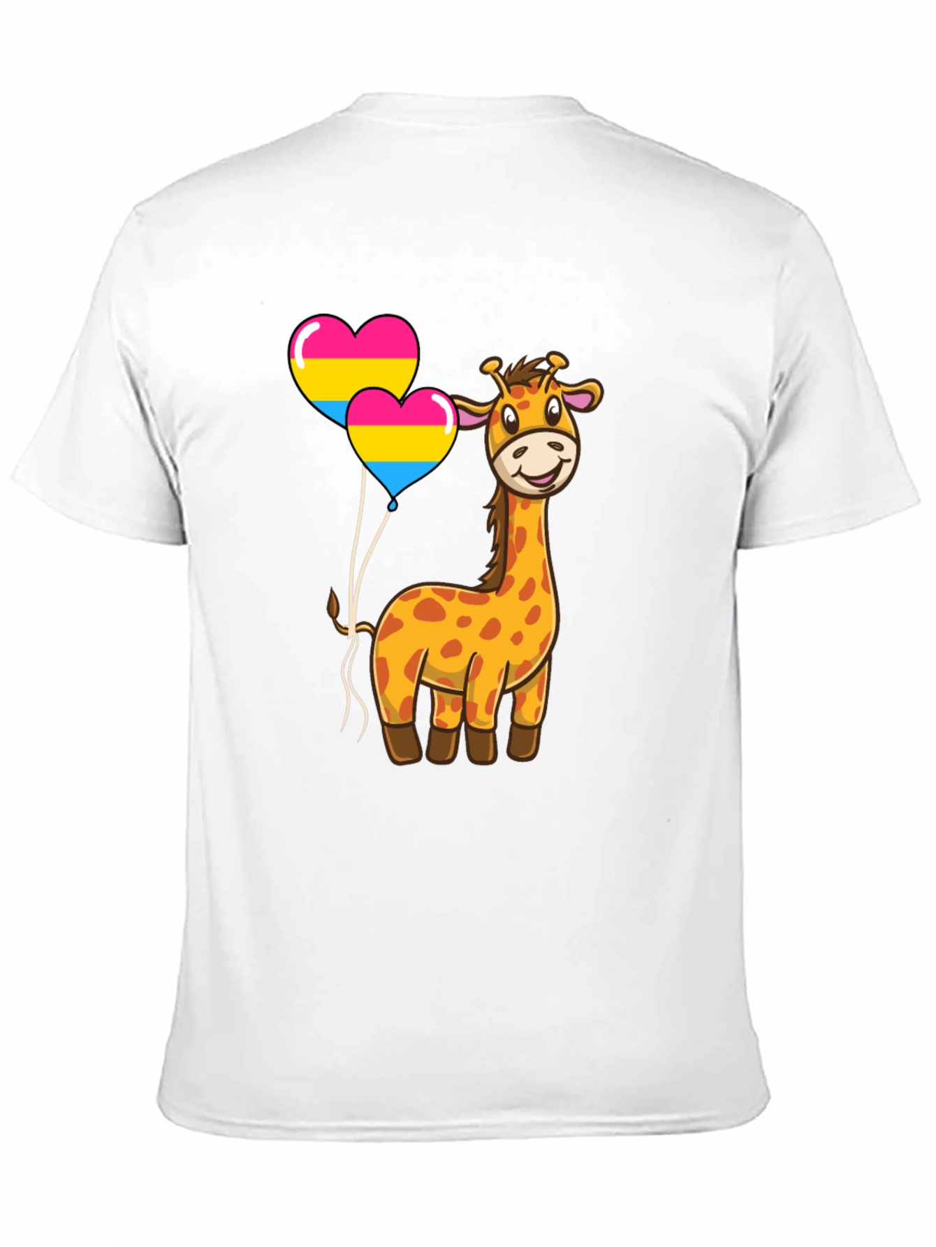 Giraffe with Pan Pride Balloons T-Shirt