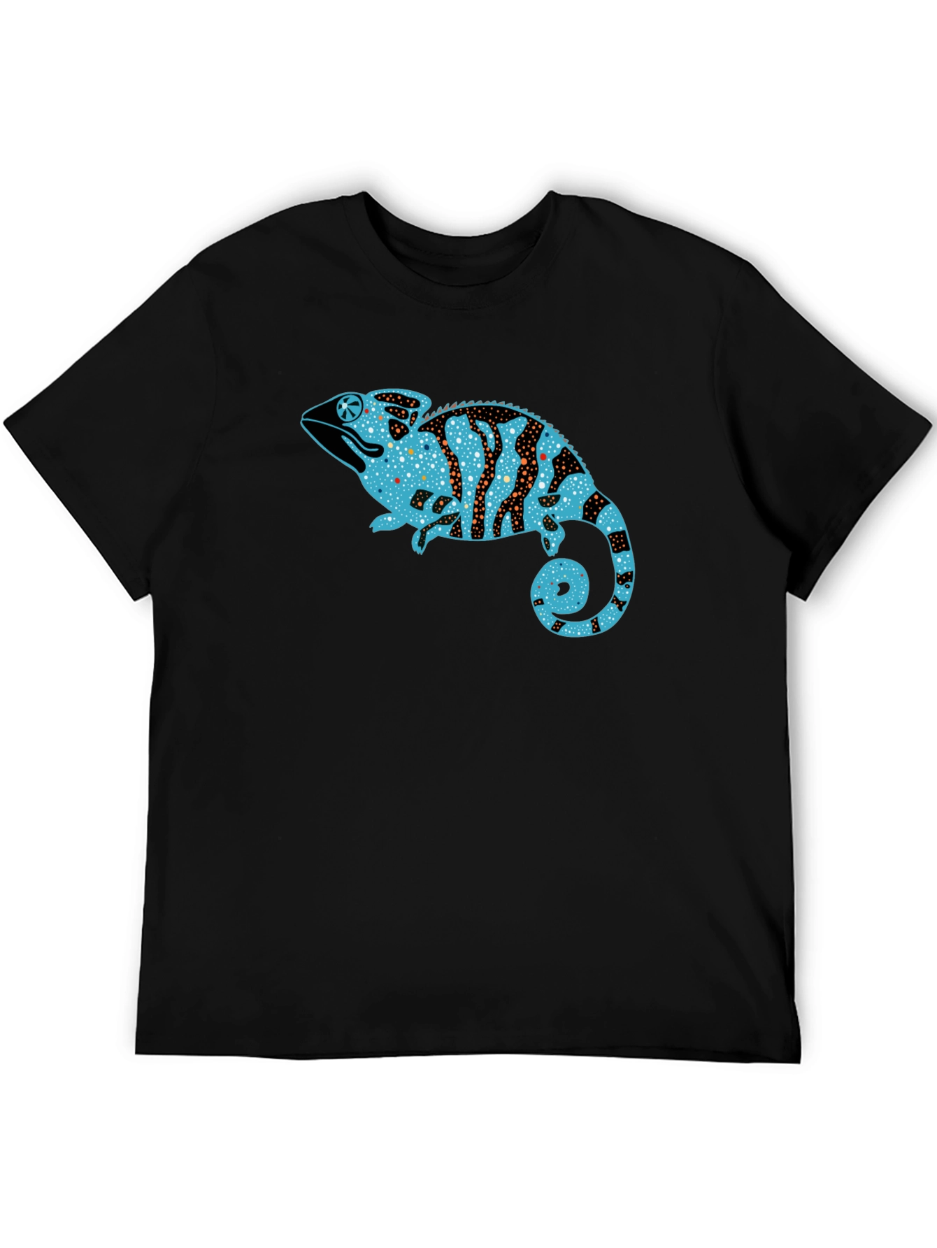 Chameleon Graphic Print Black T-Shirt
