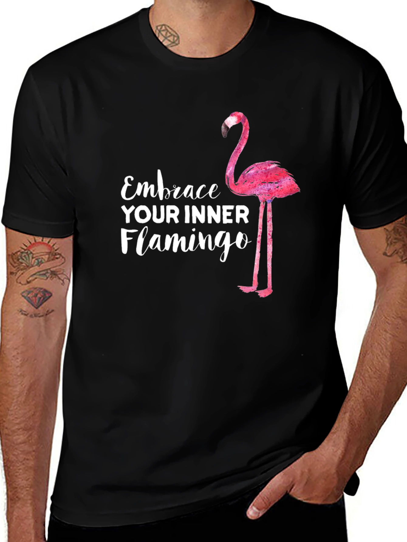 Embrace Your Inner Flamingo T-Shirt - Black