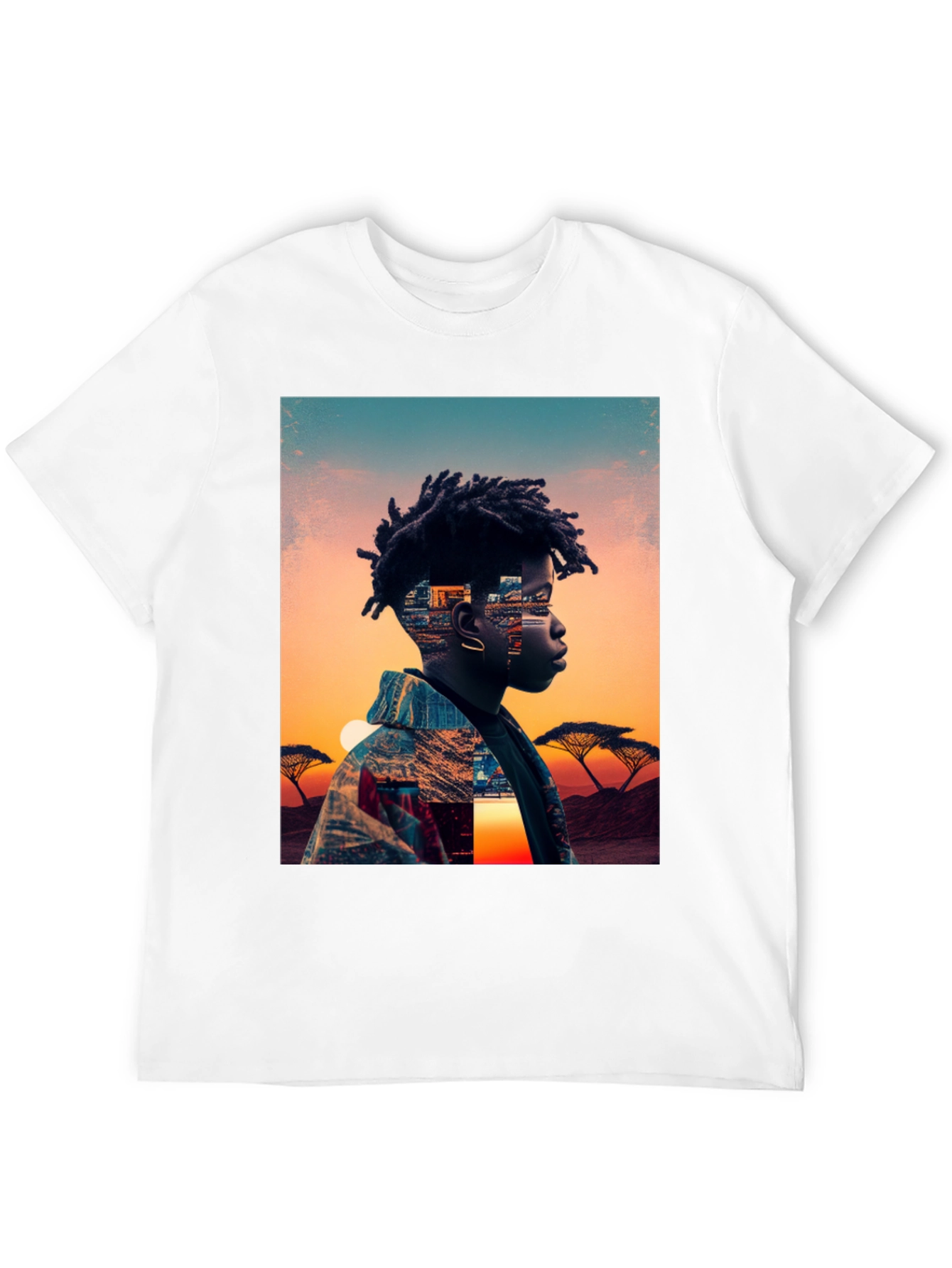 Sunset Portrait Graphic Tee - Black