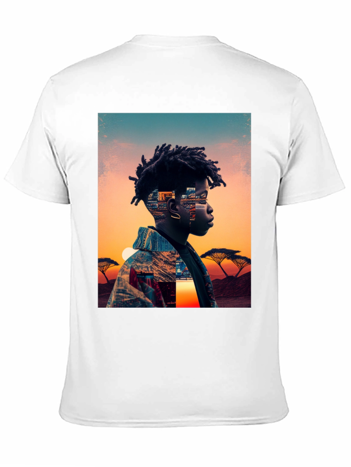 Sunset Portrait Graphic Tee - Black