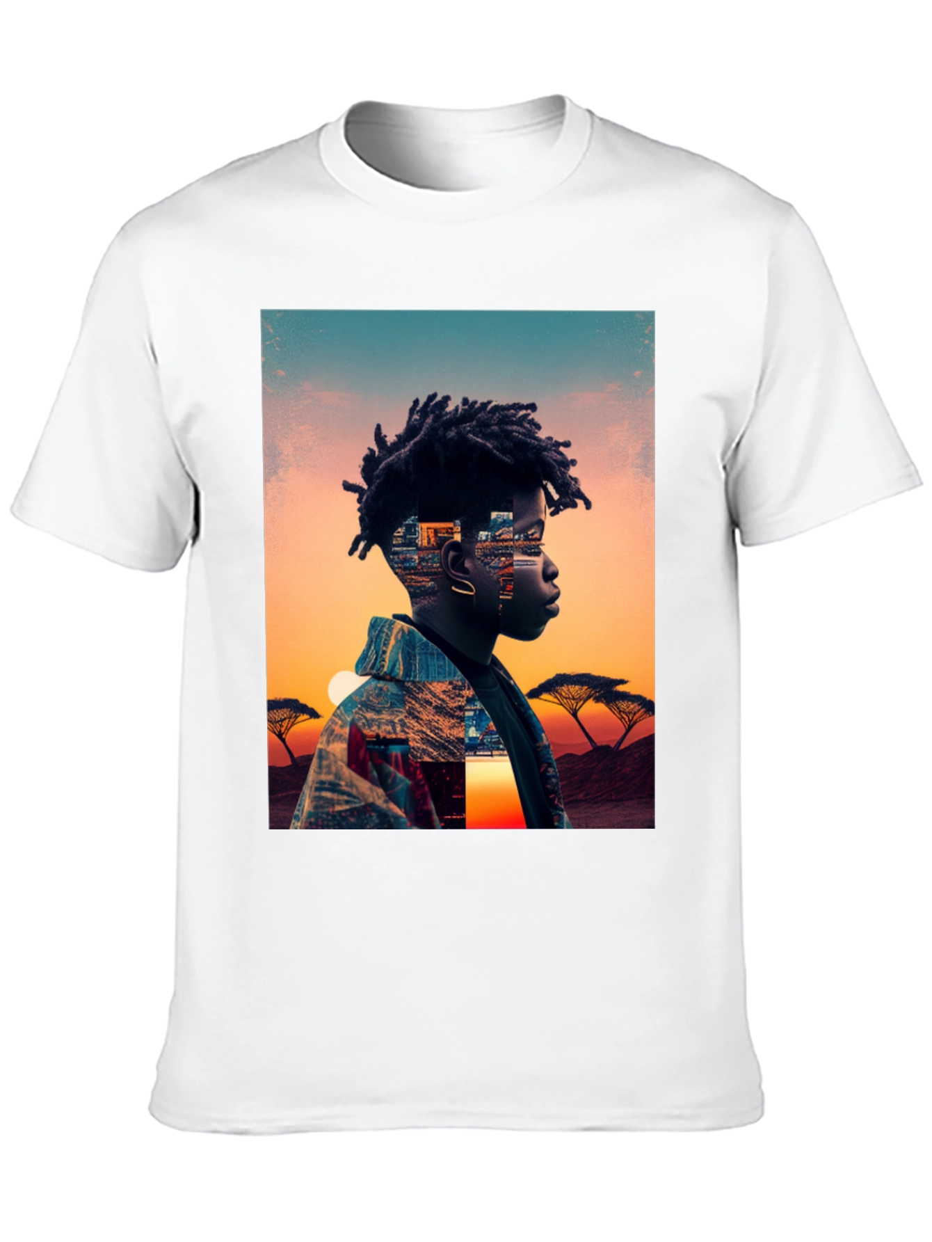 Sunset Portrait Graphic Tee - Black