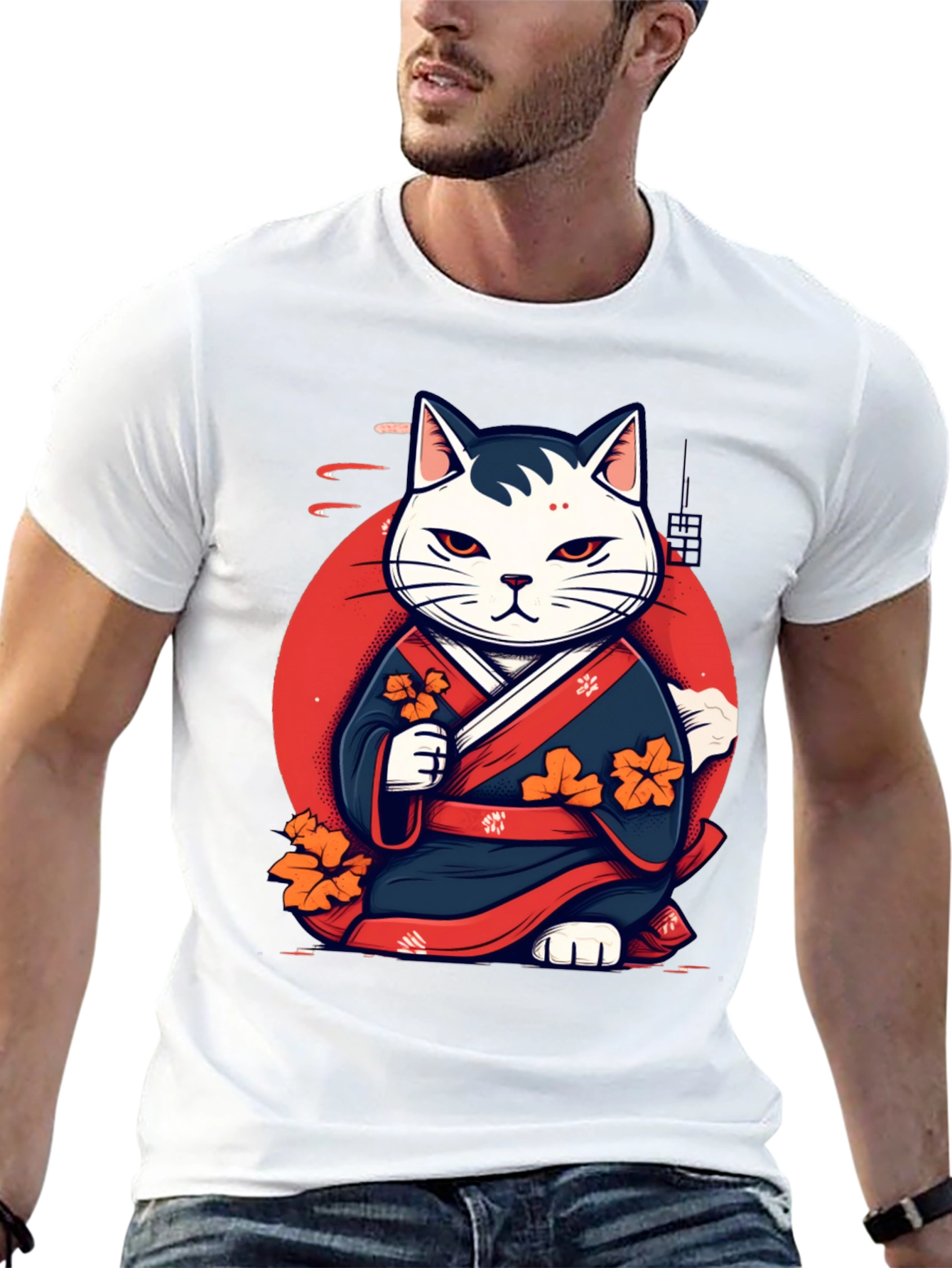 Japanese Cat Kimono Graphic Tee