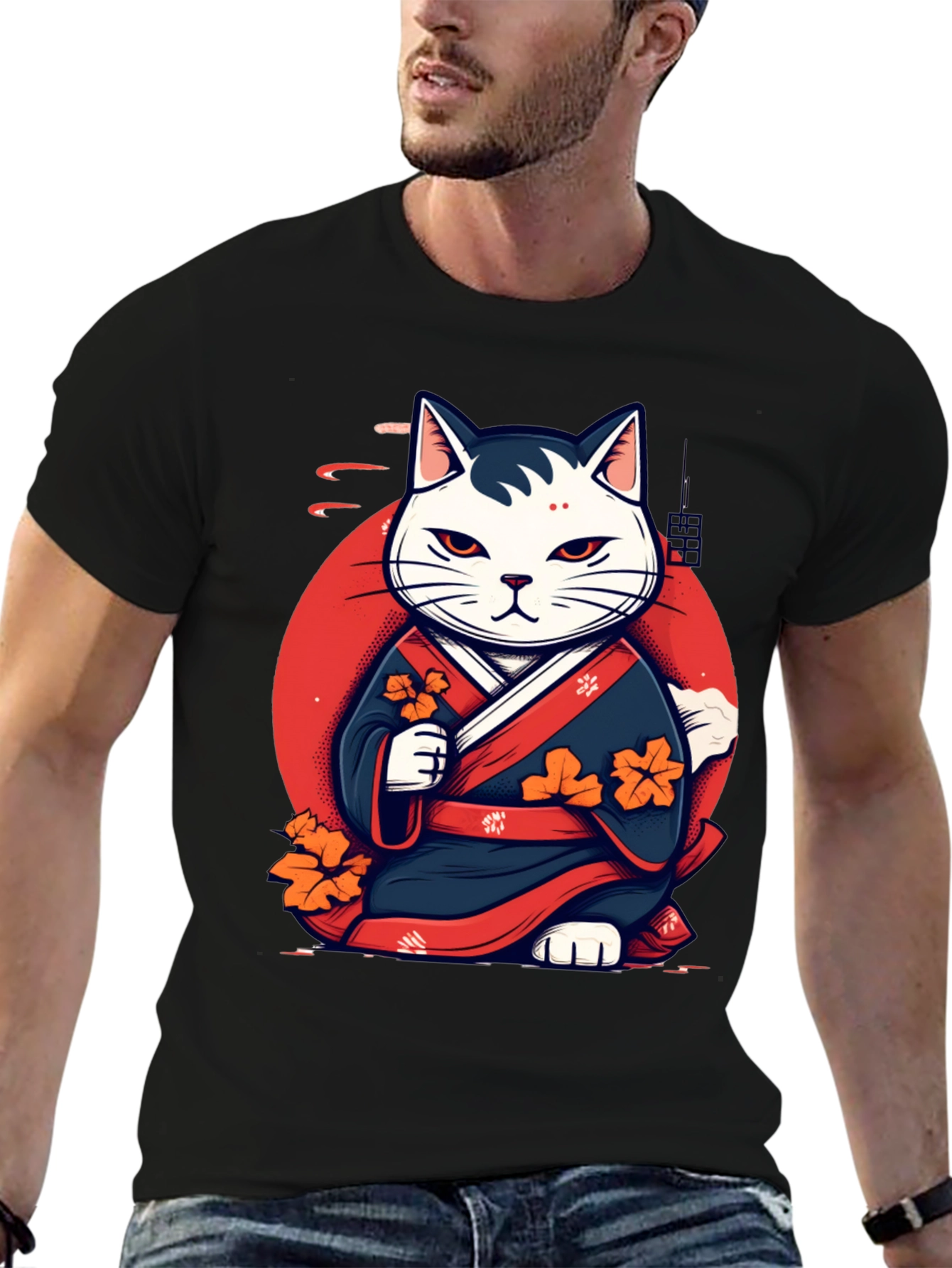 Japanese Cat Kimono Graphic Tee