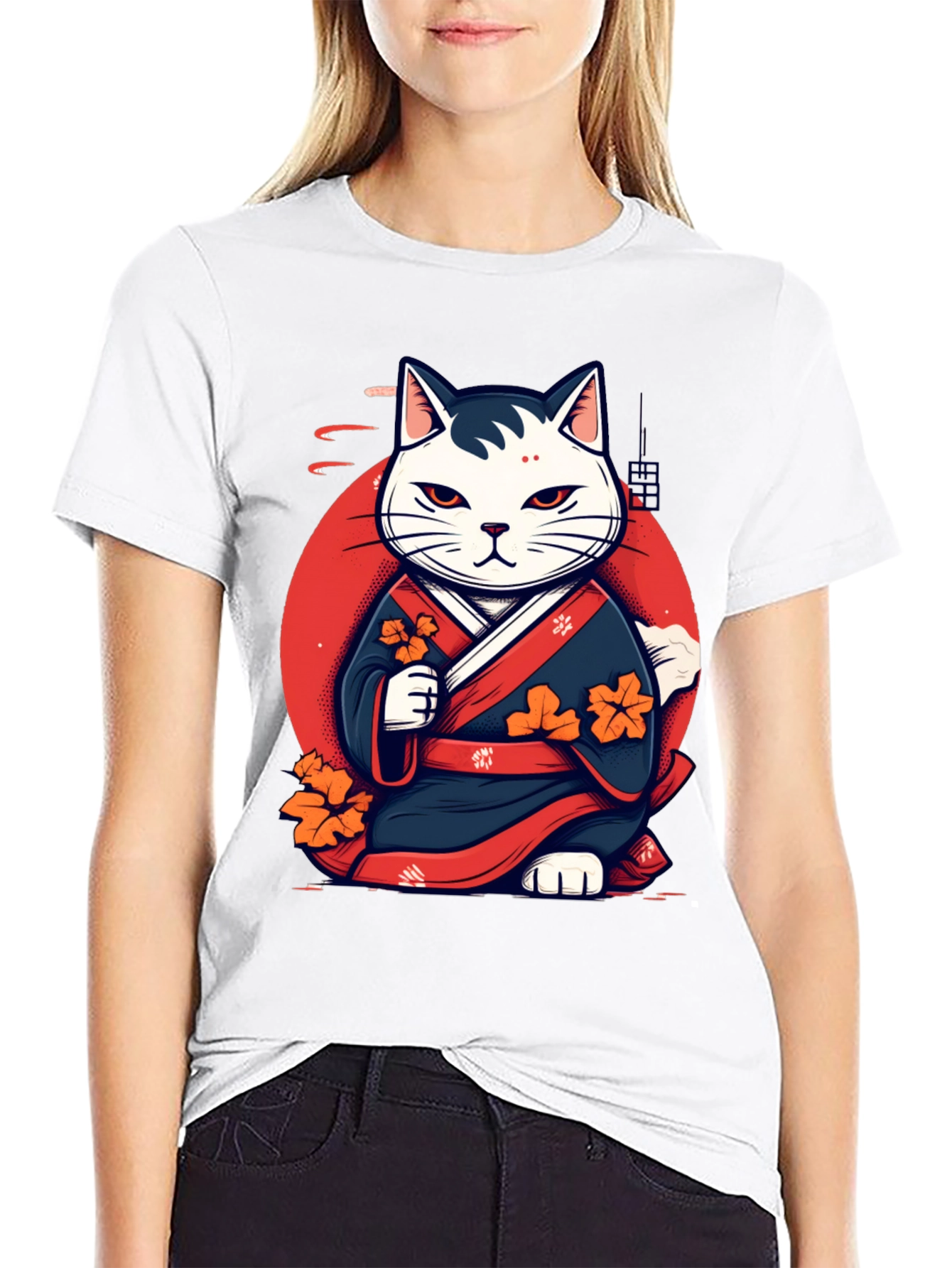 Japanese Cat Kimono Graphic Tee