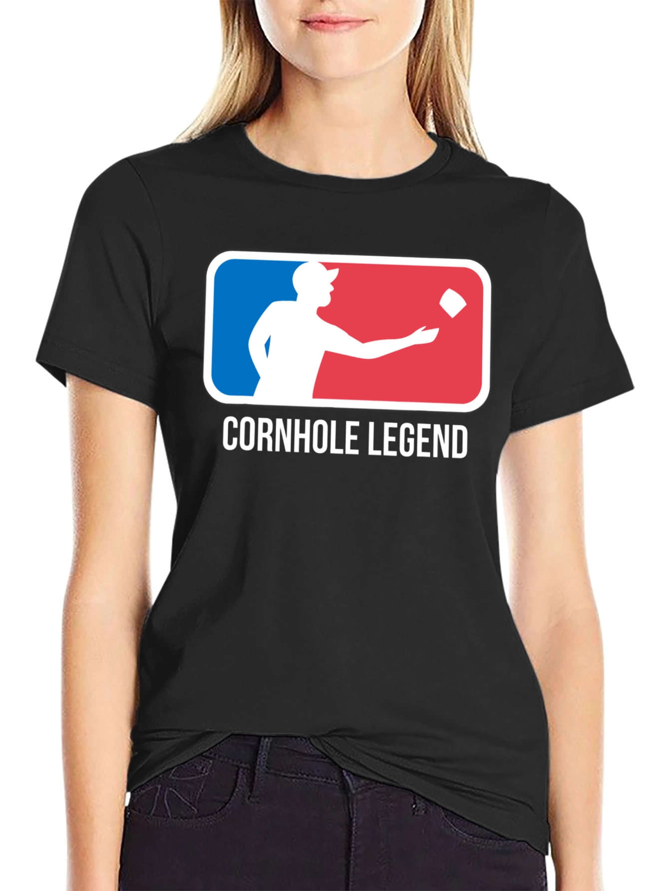Cornhole Legend Black Graphic Tee