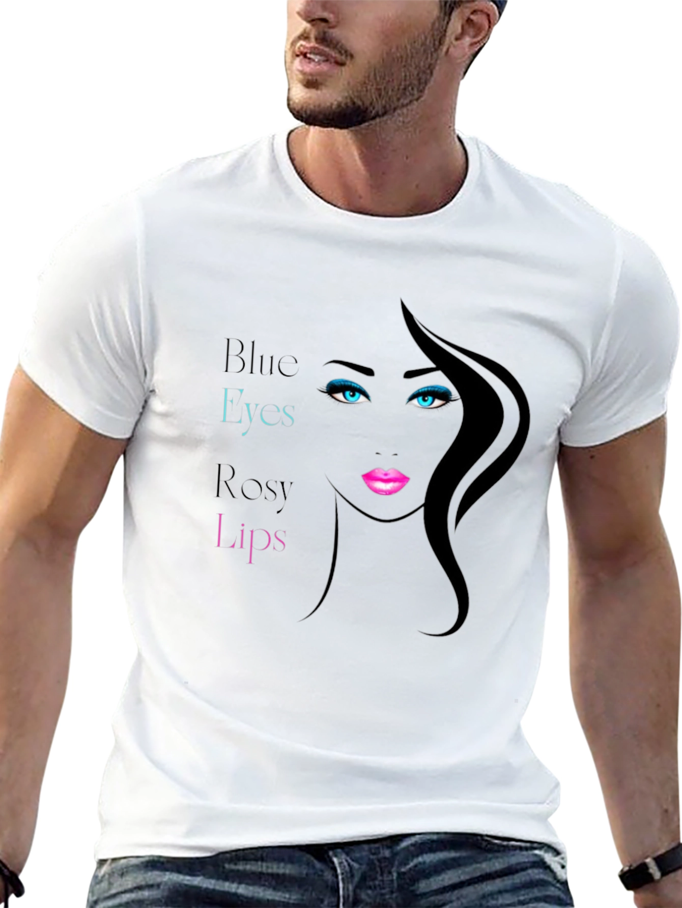 Blue Eyes Rosy Lips Graphic Tee