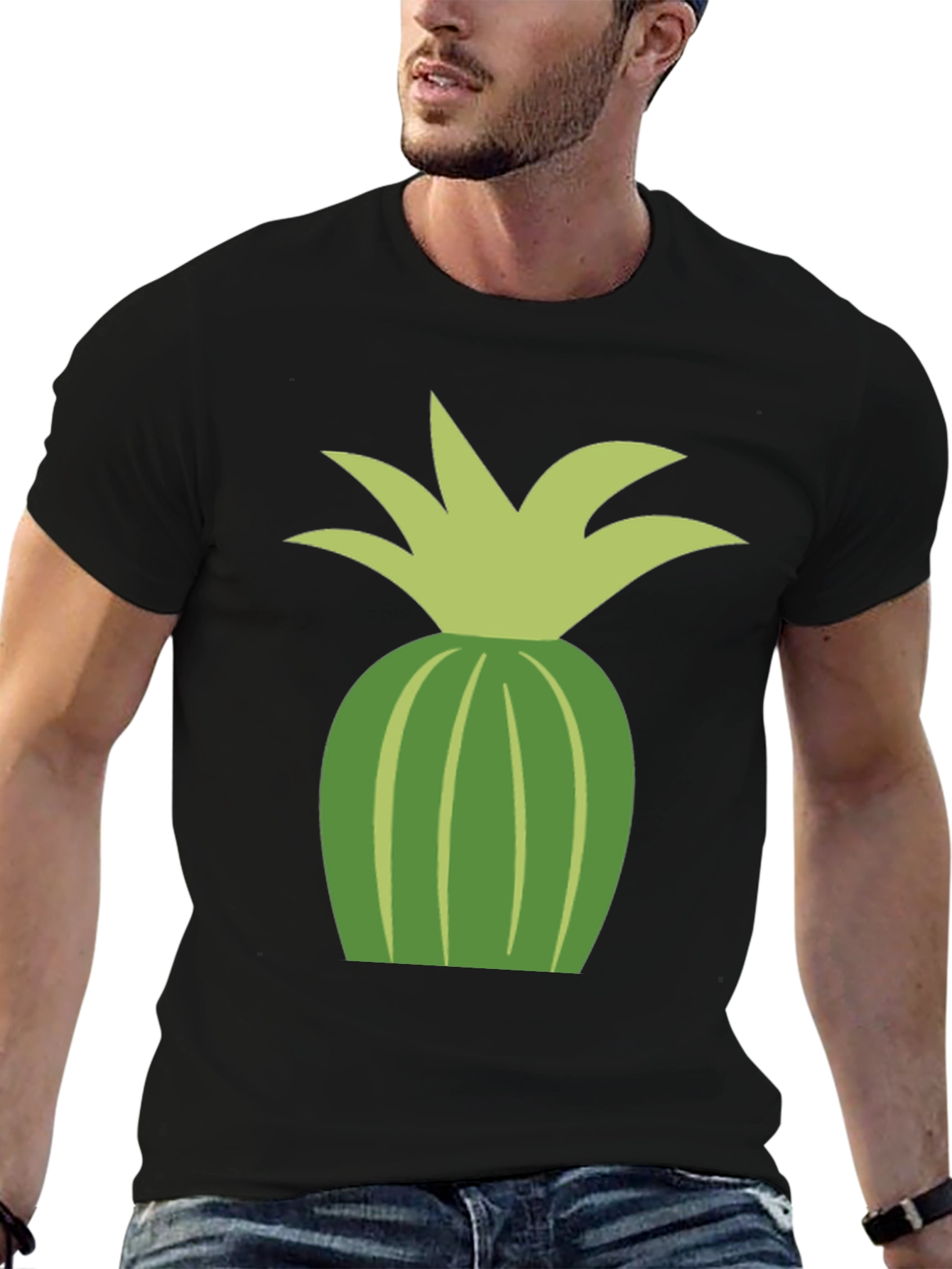 Pineapple Graphic Tee - Casual Black T-Shirt