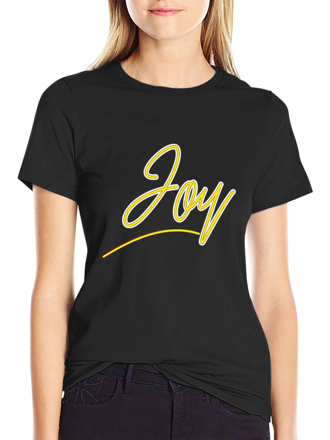 Joy Graphic Tee - Black Cotton Blend
