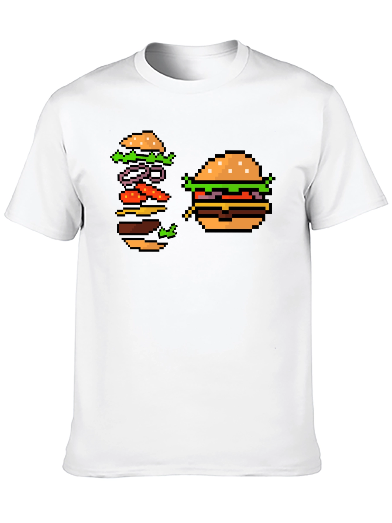 Pixel Burger T-Shirt - Retro Gamer Style!