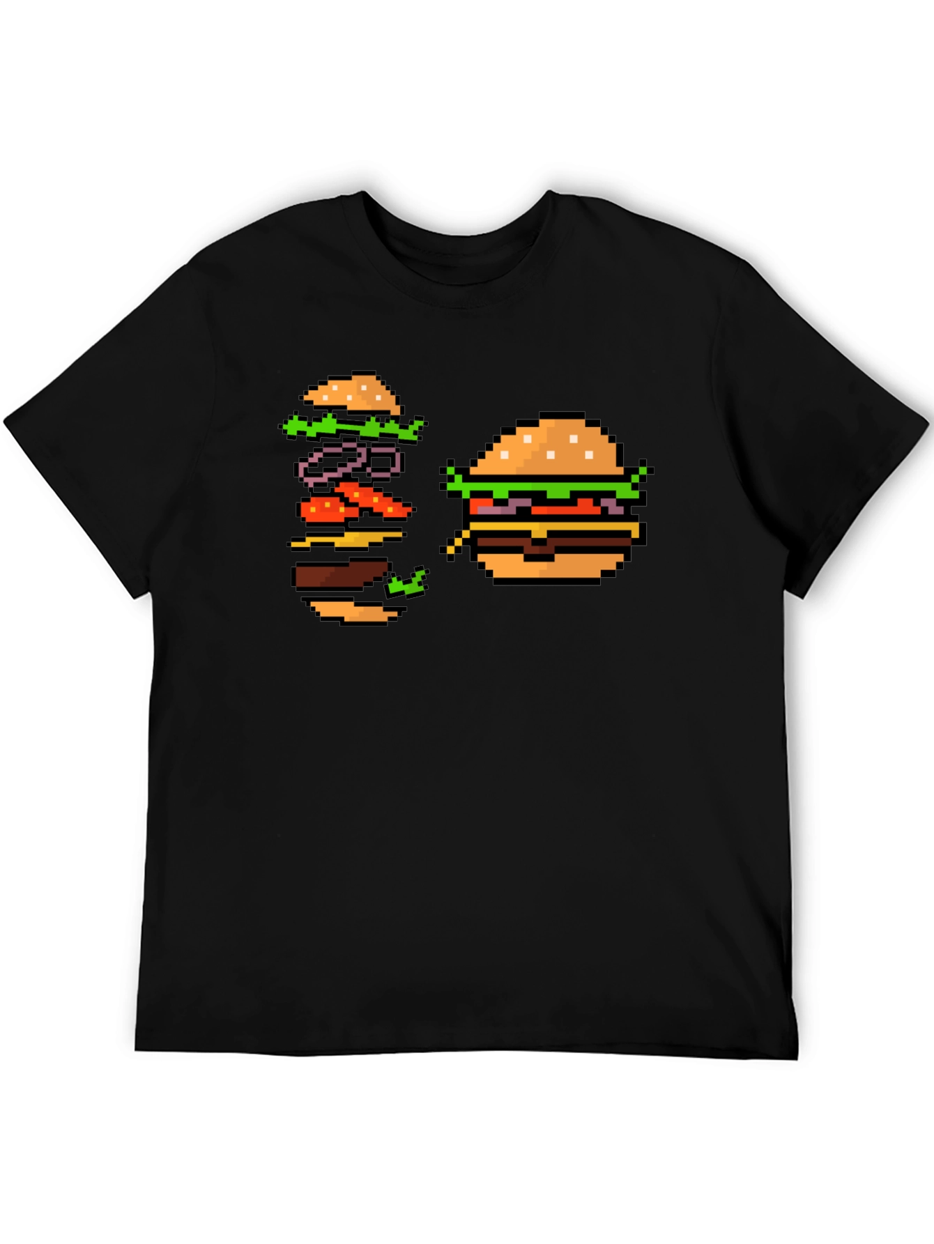 Pixel Burger T-Shirt - Retro Gamer Style!
