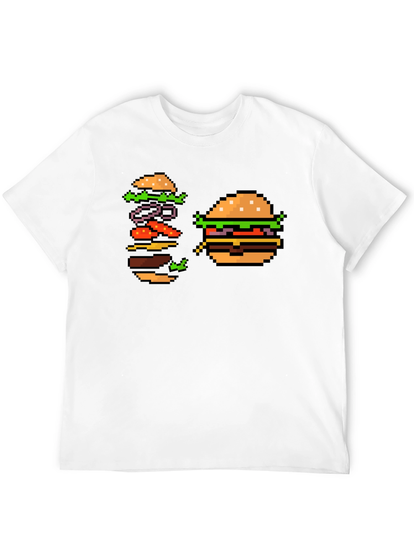 Pixel Burger T-Shirt - Retro Gamer Style!