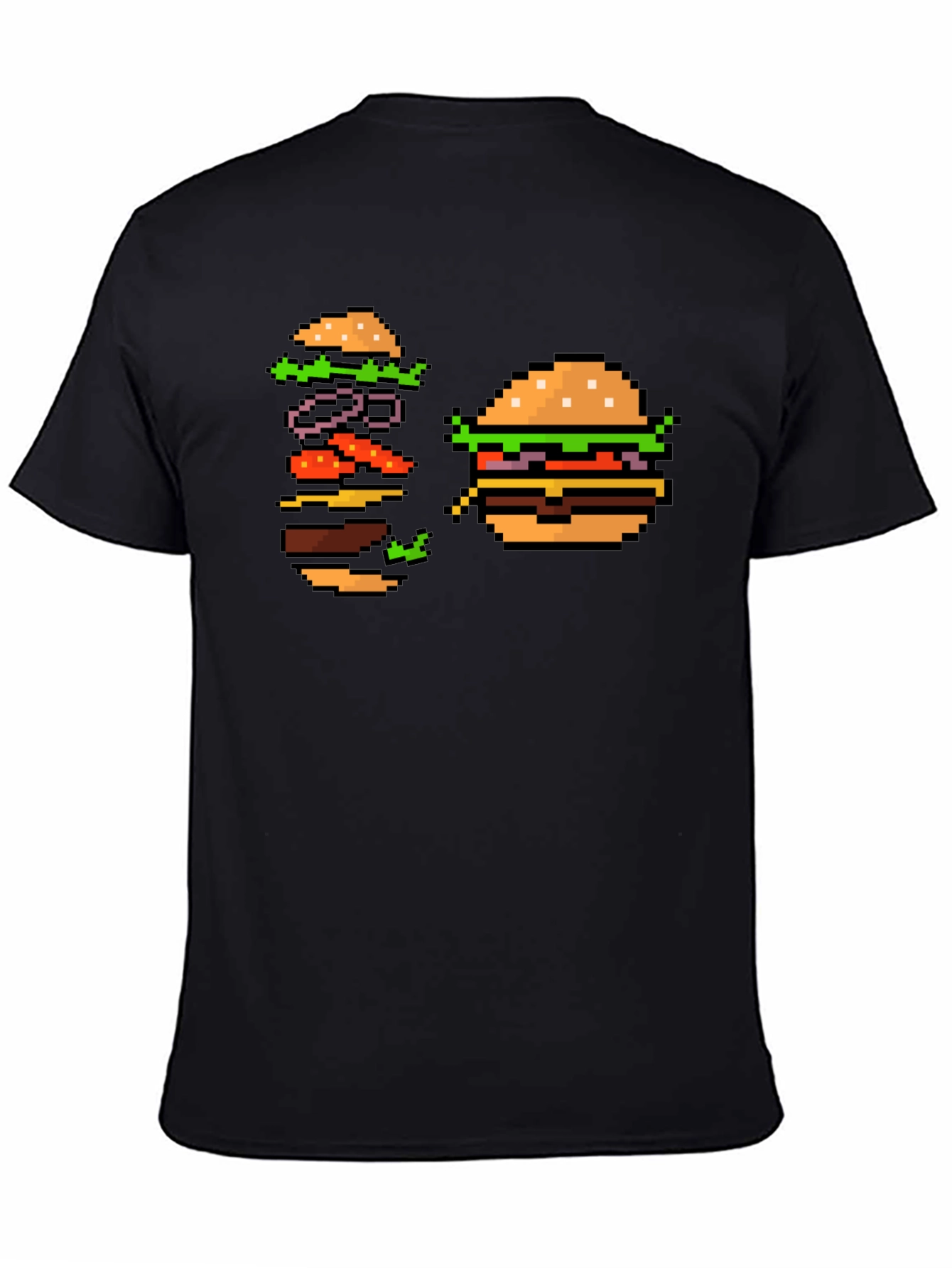 Pixel Burger T-Shirt - Retro Gamer Style!