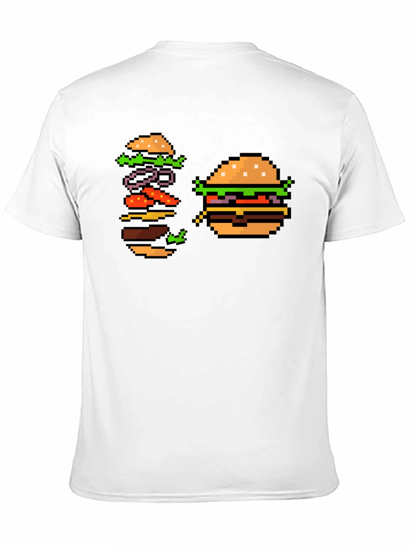 Pixel Burger T-Shirt - Retro Gamer Style!