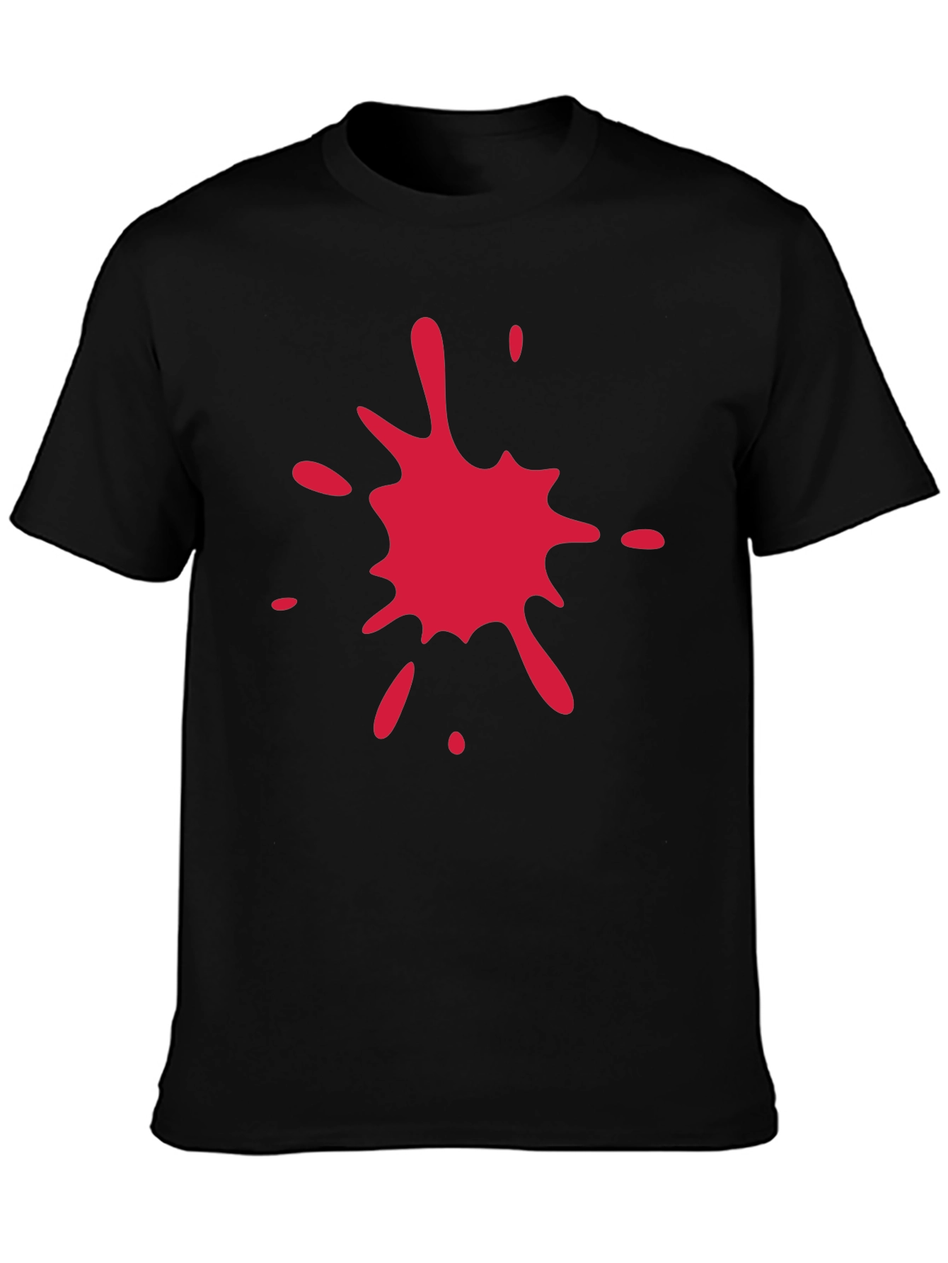 Black T-Shirt with Red Splatter Graphic