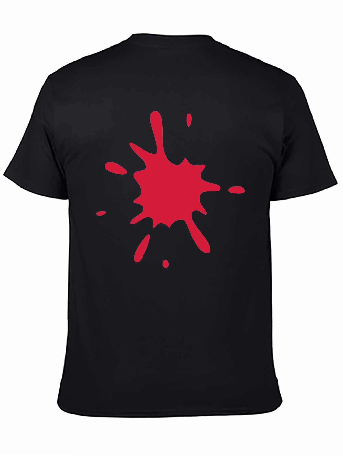 Black T-Shirt with Red Splatter Graphic