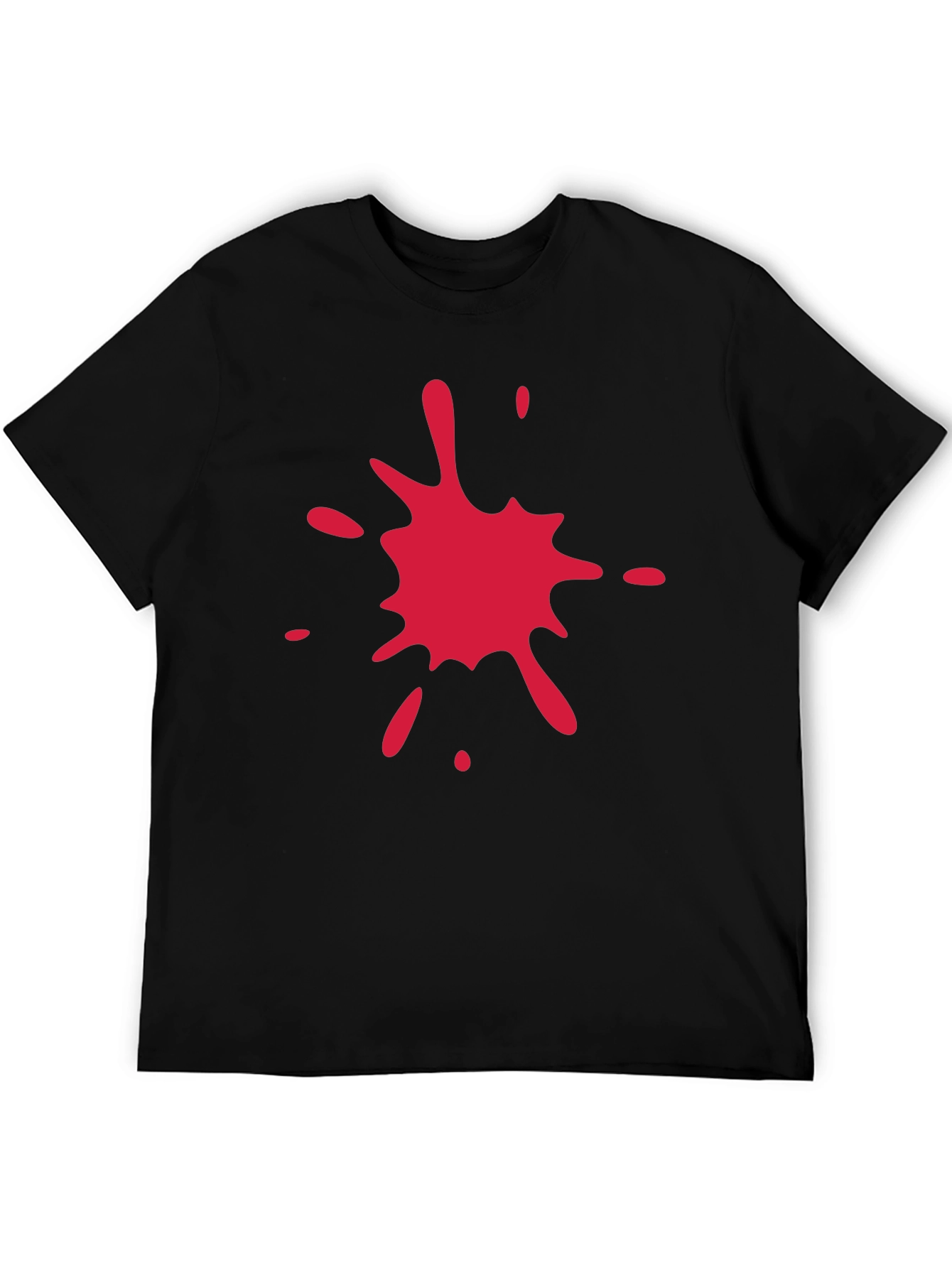 Black T-Shirt with Red Splatter Graphic