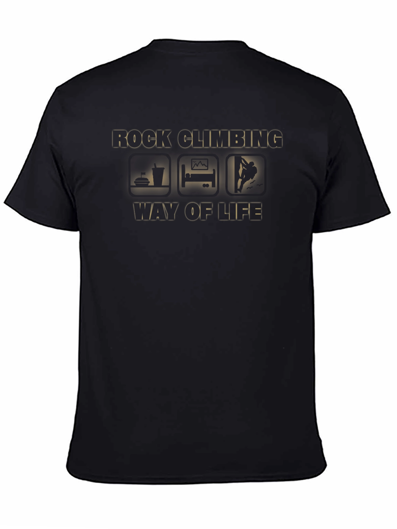 Rock Climbing Way of Life Black T-Shirt