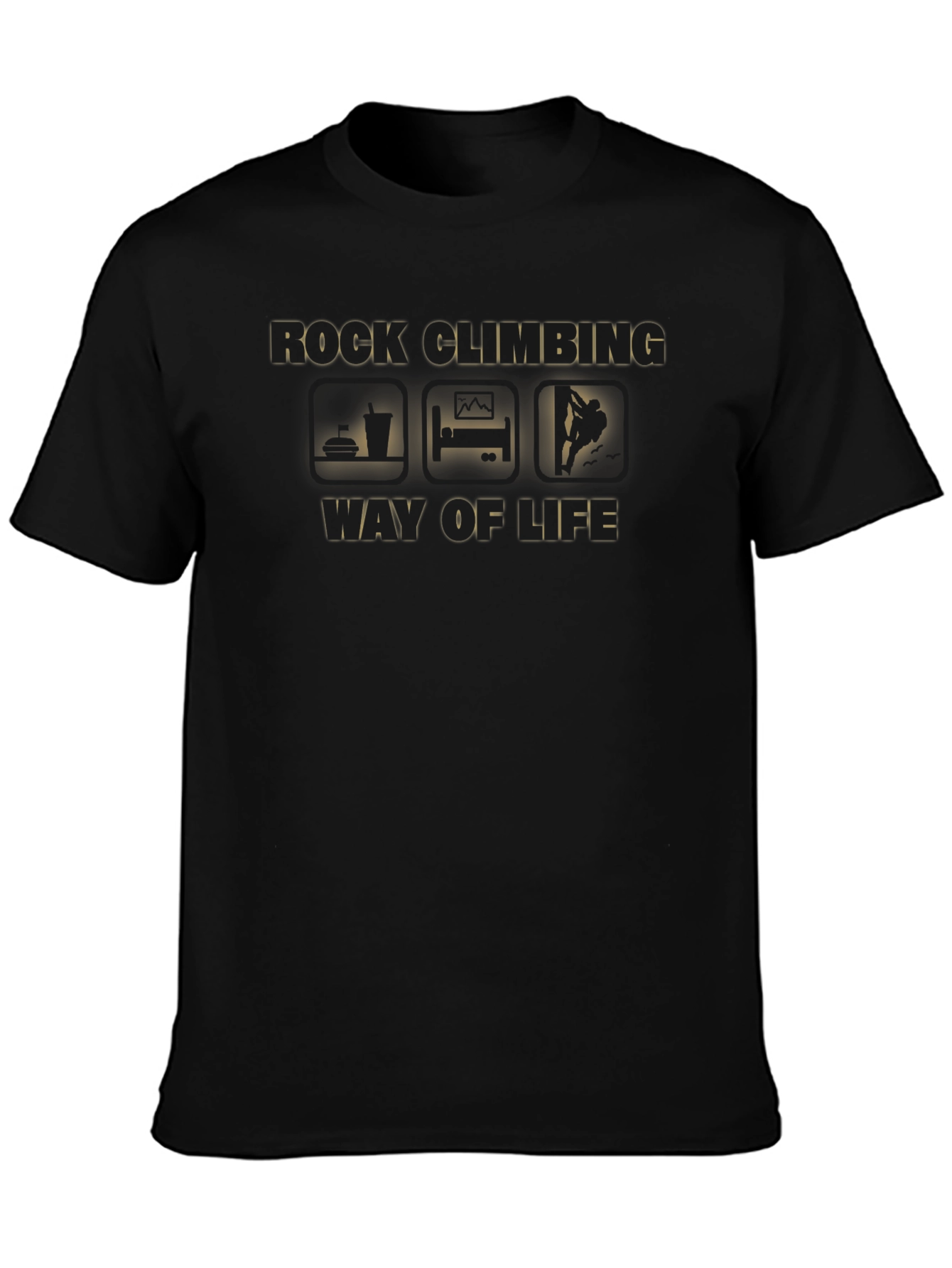 Rock Climbing Way of Life Black T-Shirt