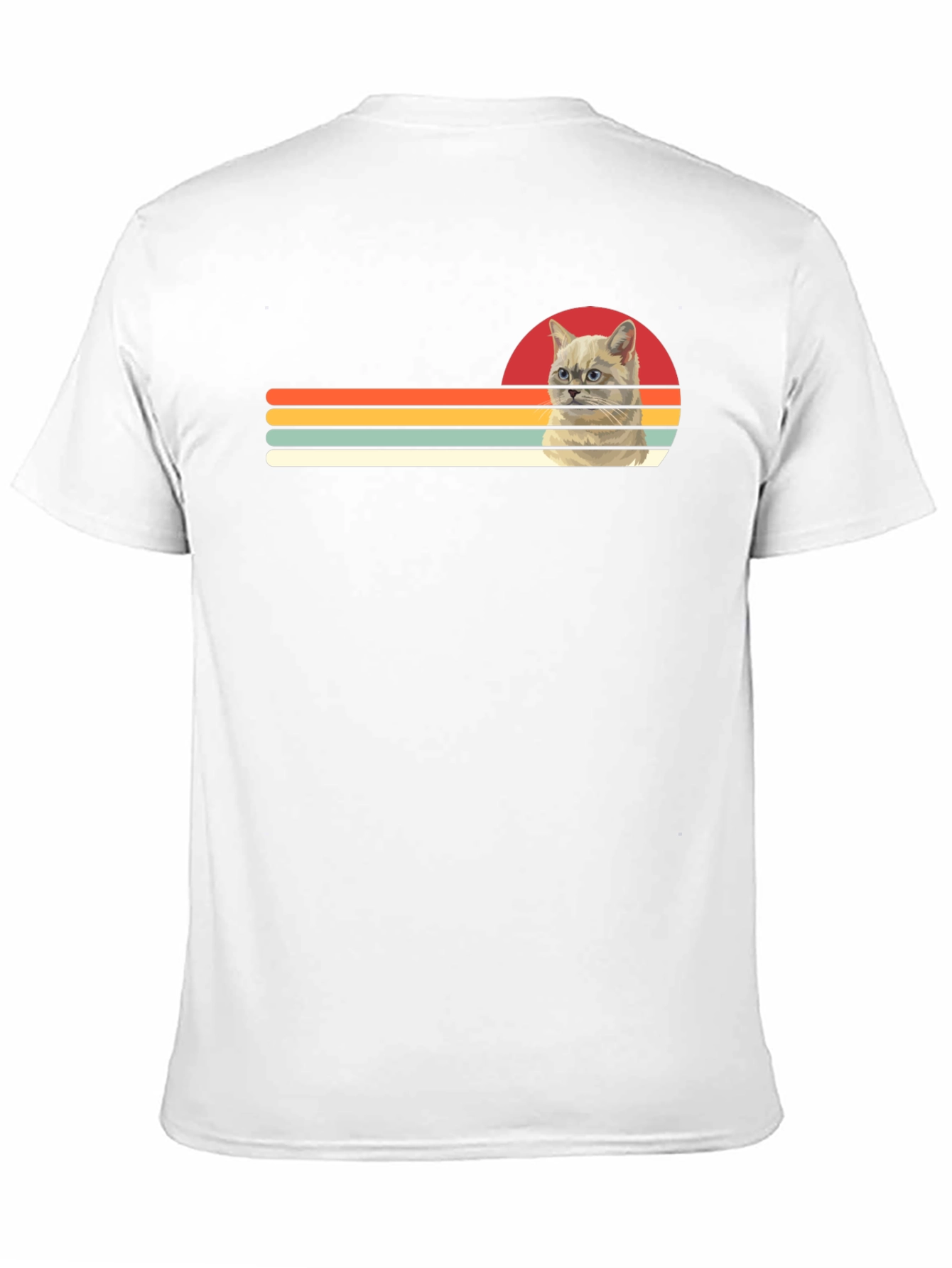 Retro Cat Graphic Tee - Black Cotton T-Shirt