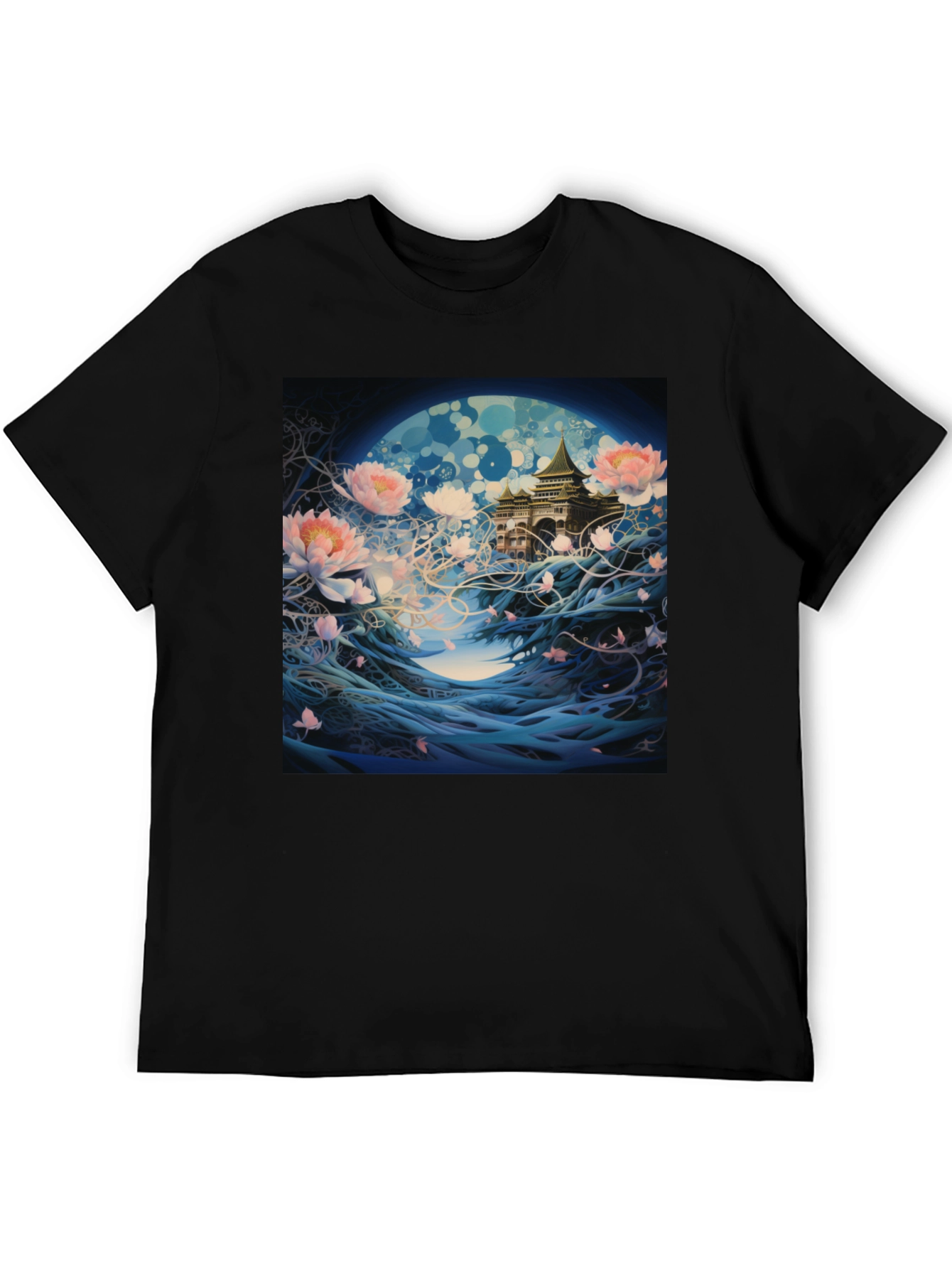 Mystic Bloom T-Shirt - Artistic Lotus Design