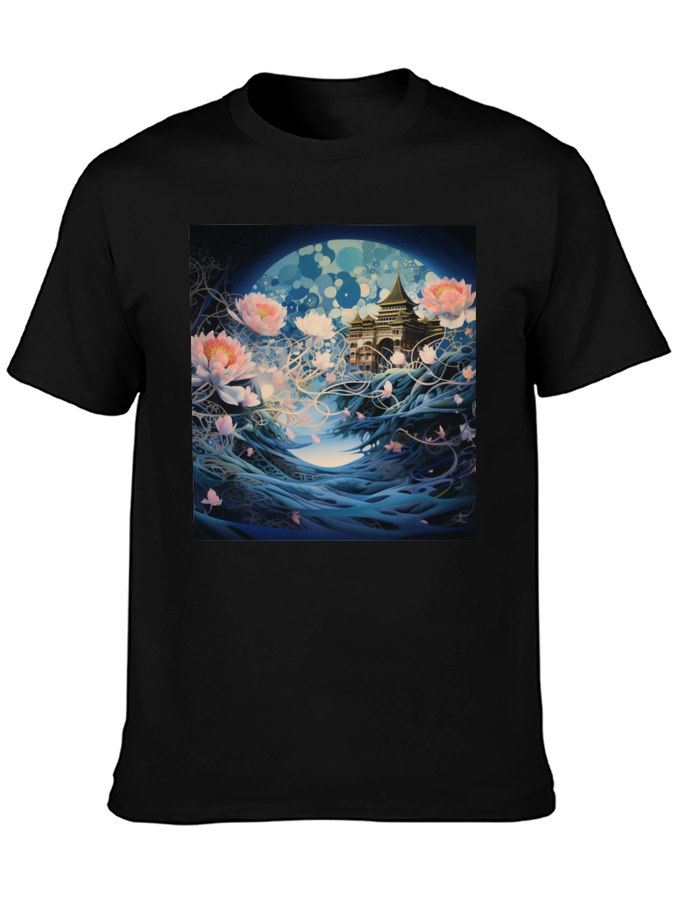 Mystic Bloom T-Shirt - Artistic Lotus Design