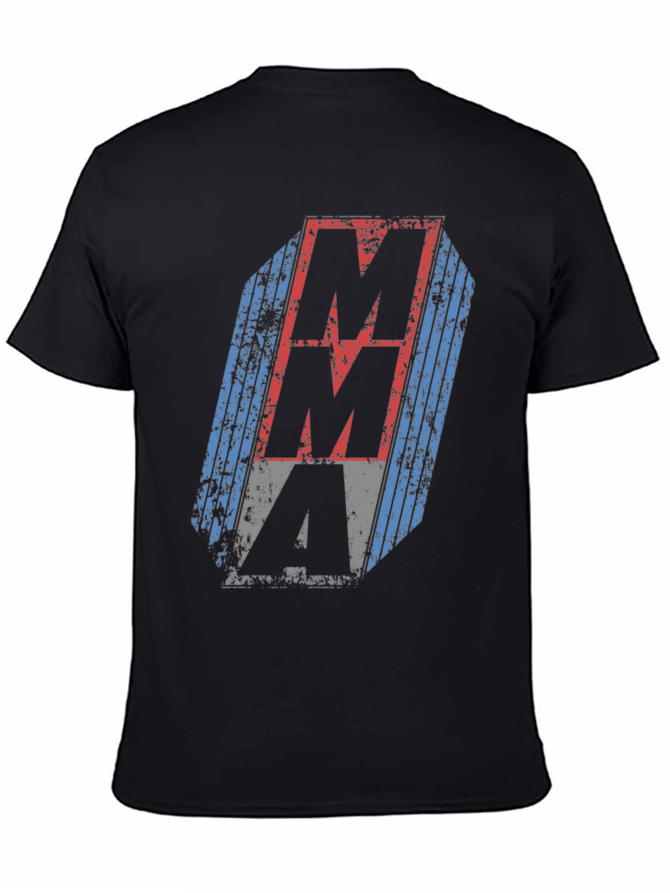 Distressed MMA Graphic Tee - Black