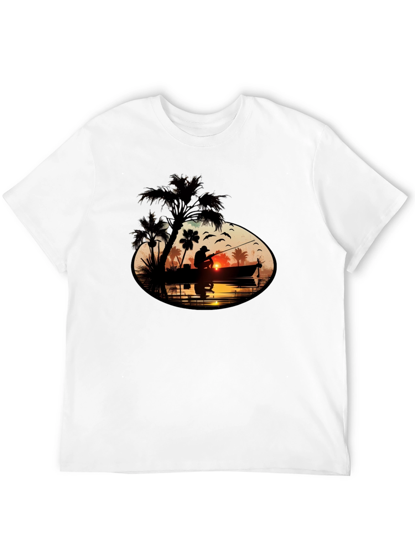 Sunset Fisherman Graphic Tee